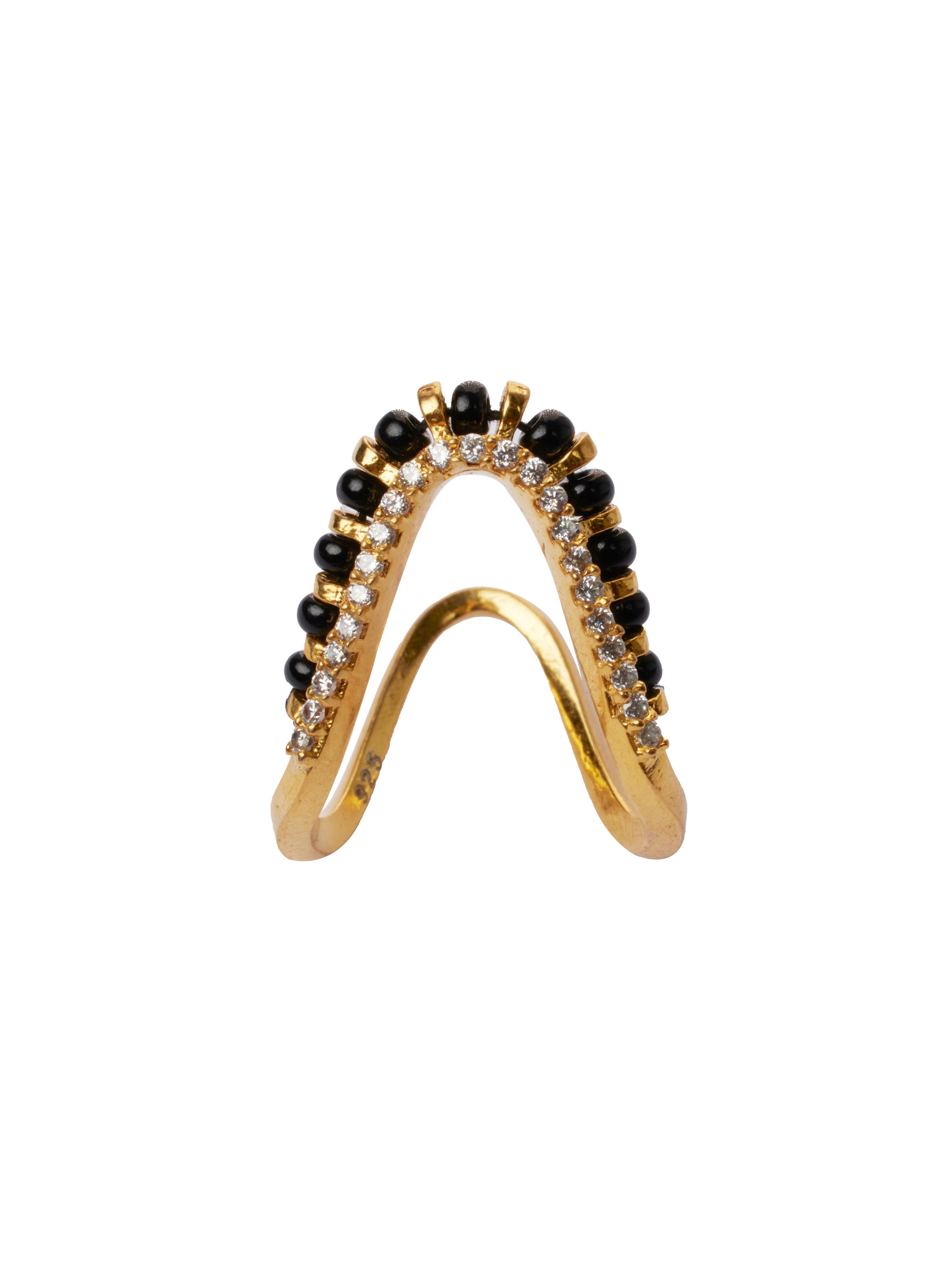 CY Sica Jewels Cubic Zirconia Beads Vanki Ring Front 1