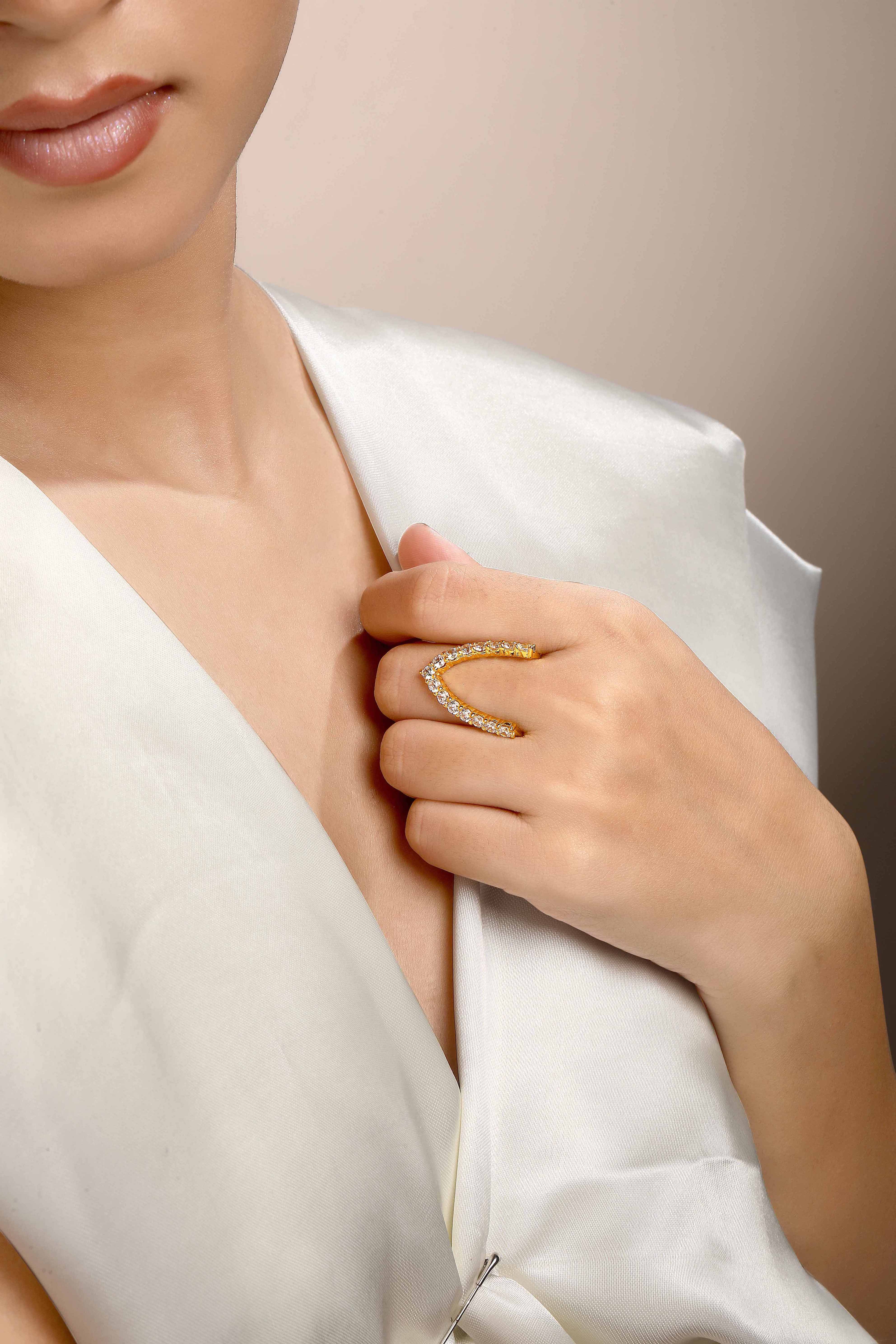 CY Sica Jewellery Cubic Zirconia Biju Vanki Ring Front 2