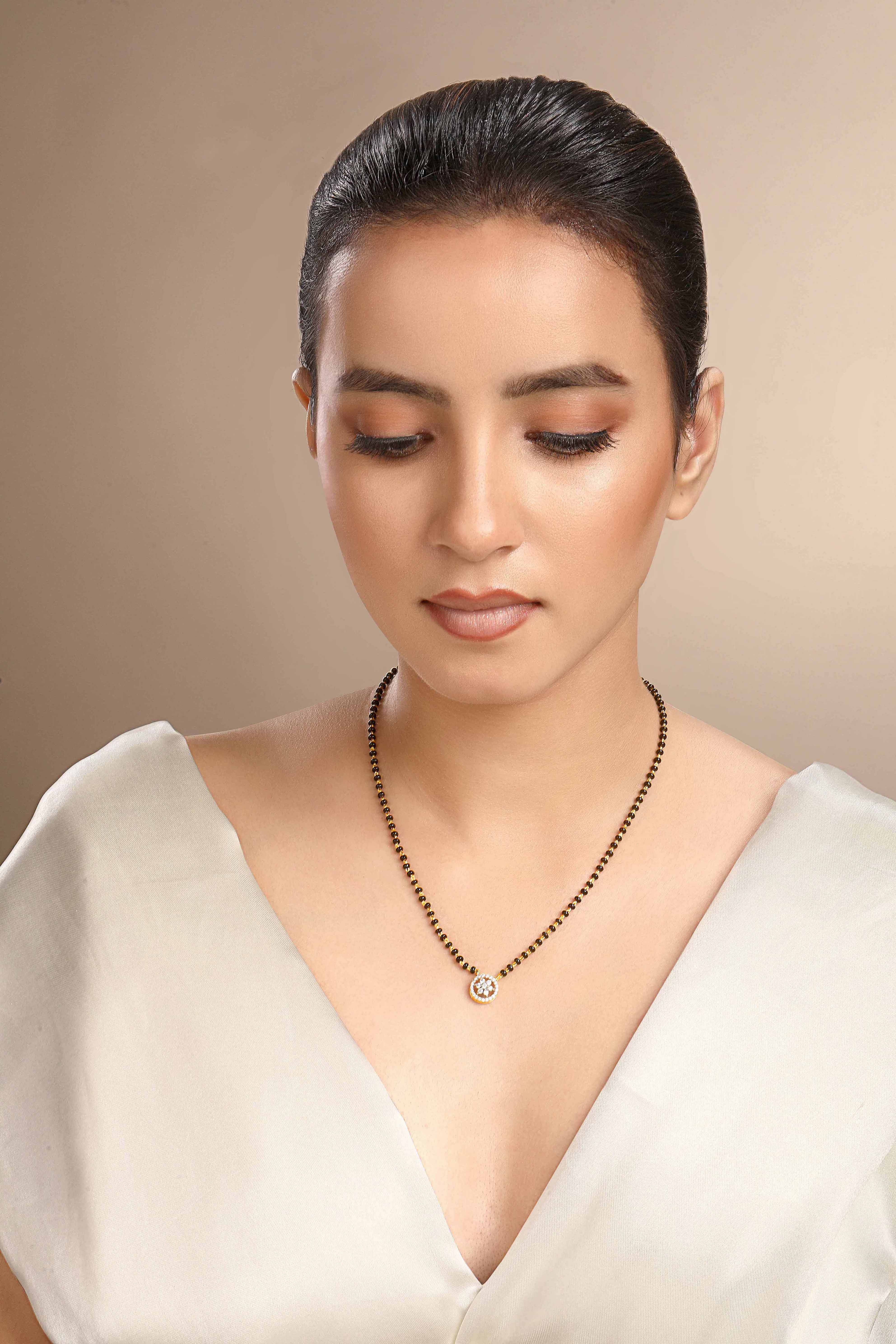 CY Sica Jewellery Cubic Zirconia Chakra Mangalsutra Front 2