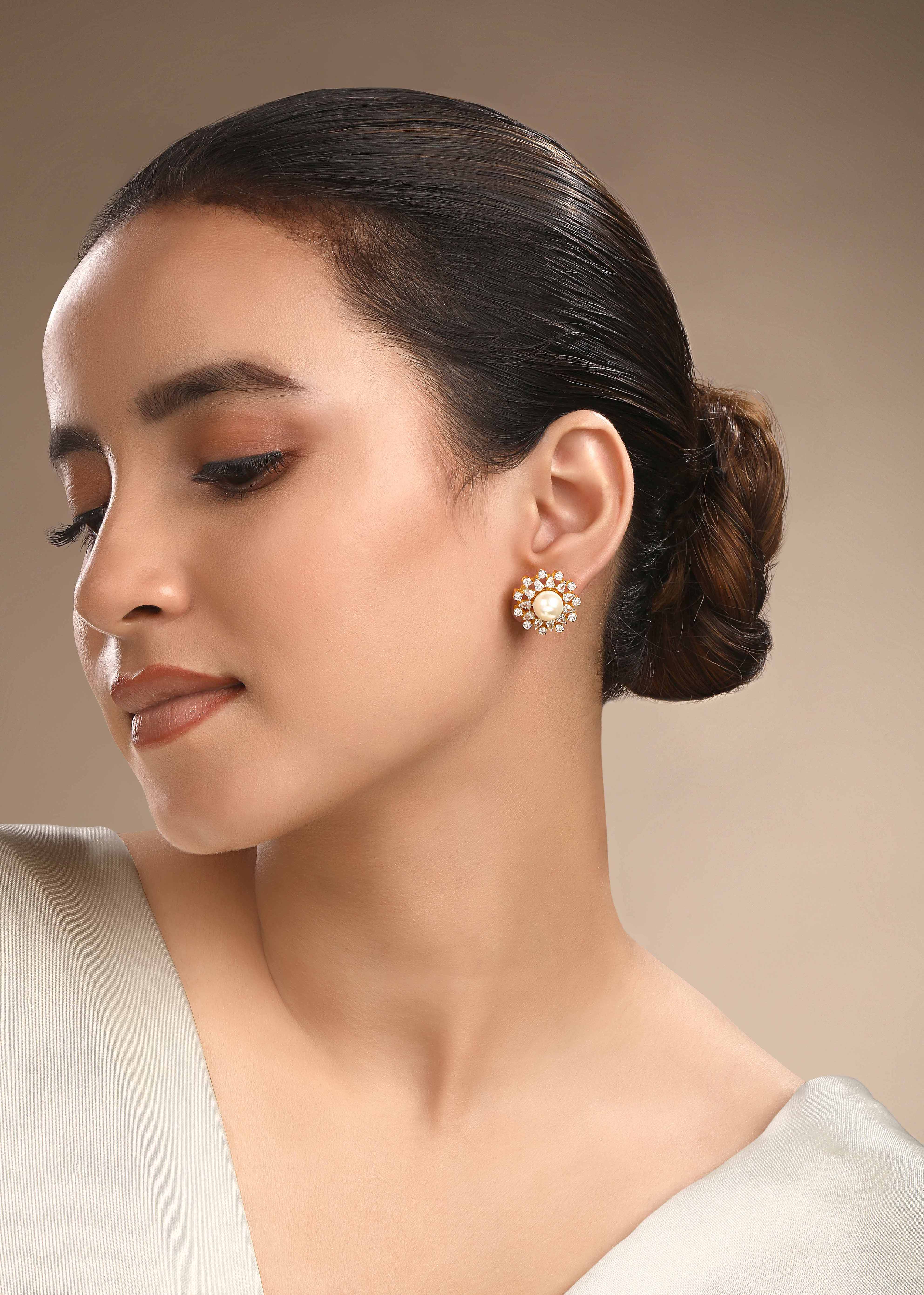 CY Sica Jewellery Cubic Zirconia Fancy Pearl Tops Front 2