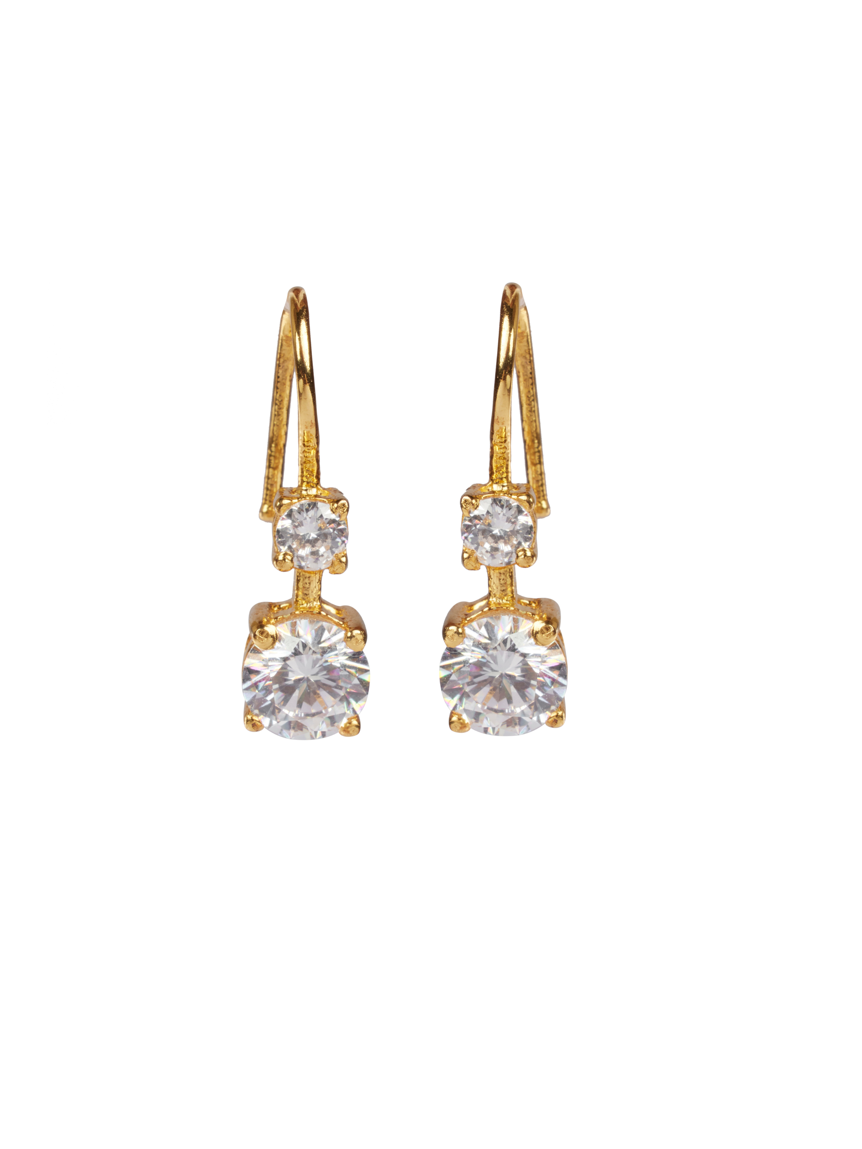 CY Sica Jewellery Cubic Zirconia Fish Lock Earrings Front 1