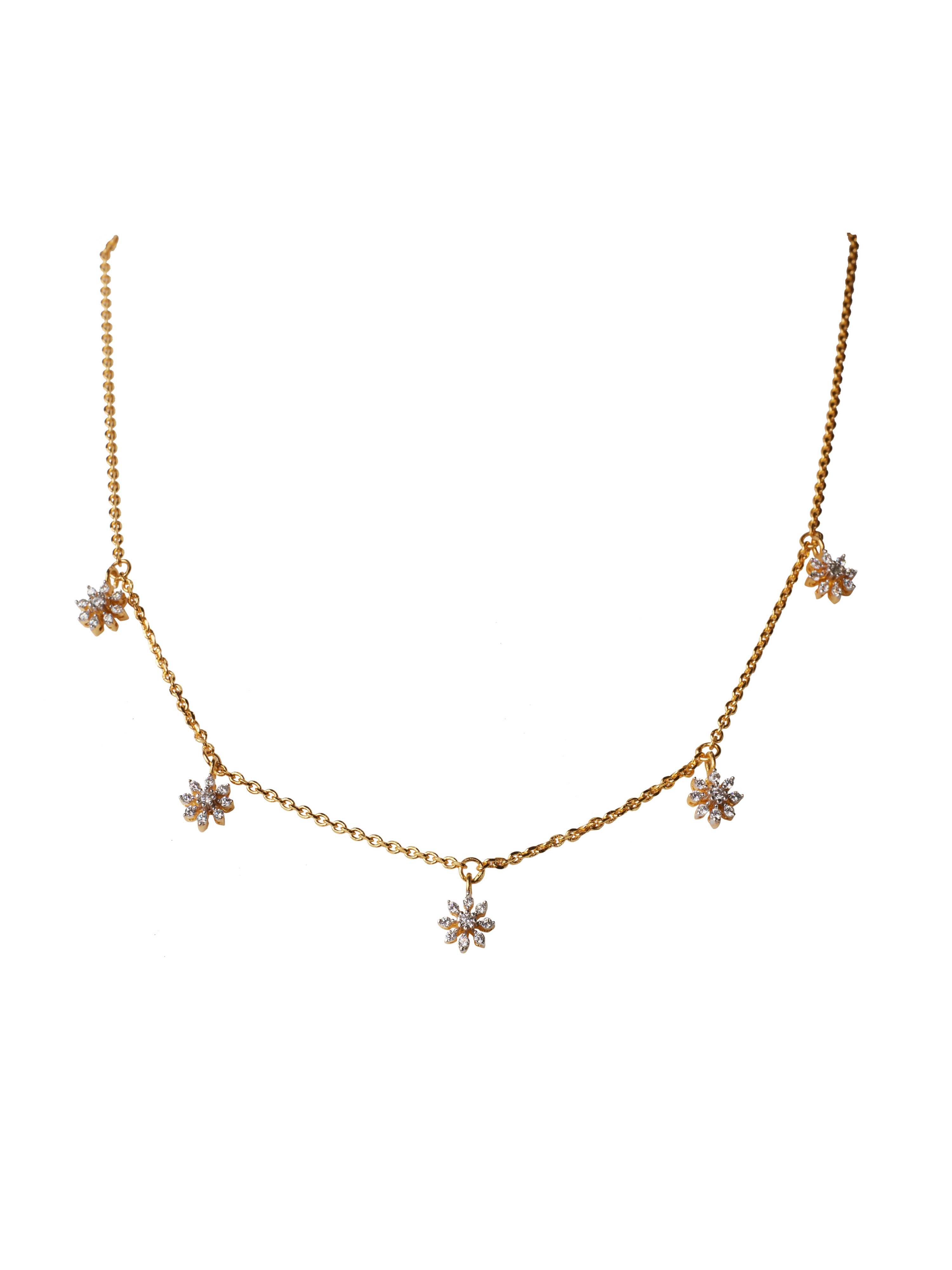 CY Sica Jewellery Cubic Zirconia Flower Necklace Front 1