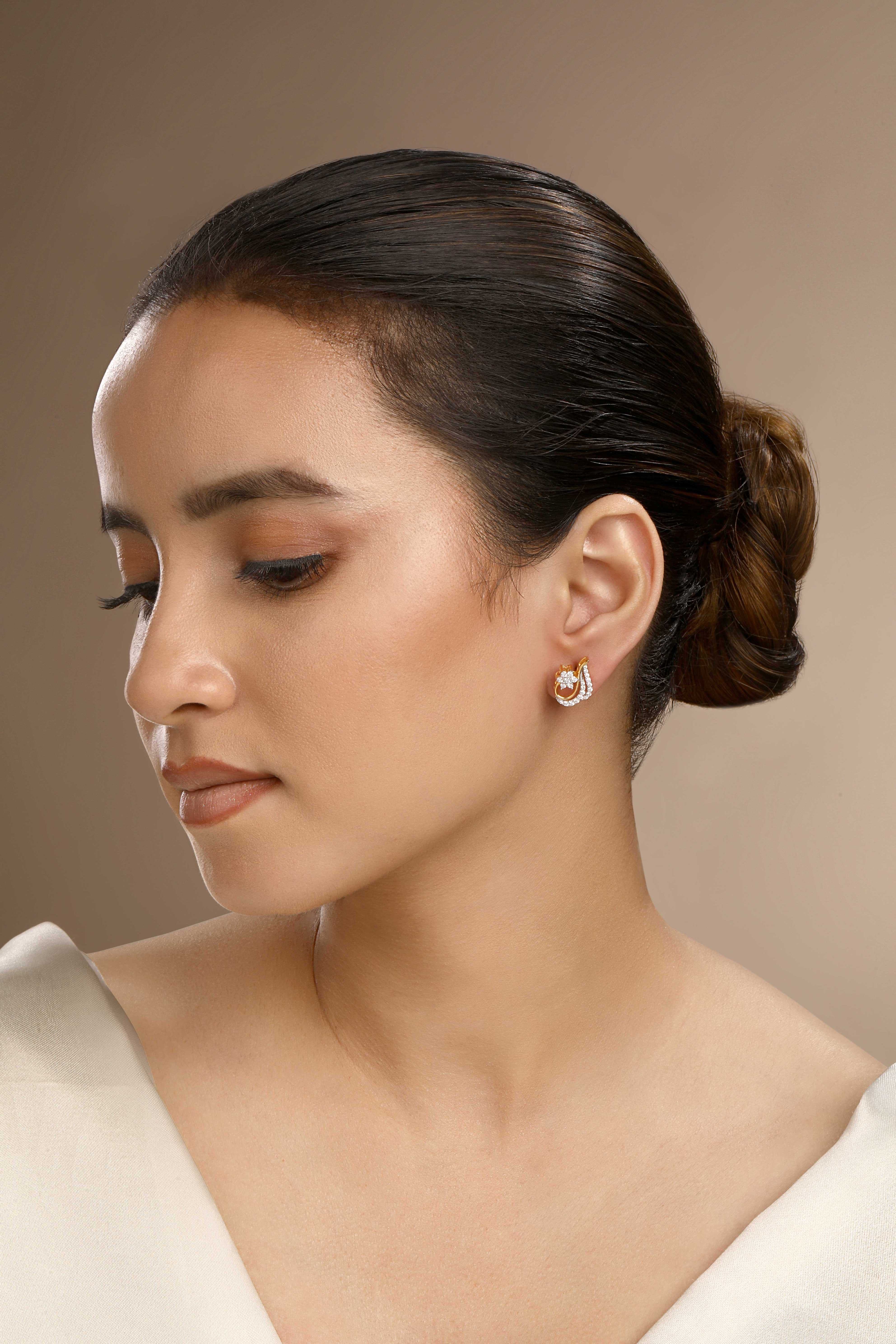 CY Sica Jewellery Cubic Zirconia Ice Studs Front 2