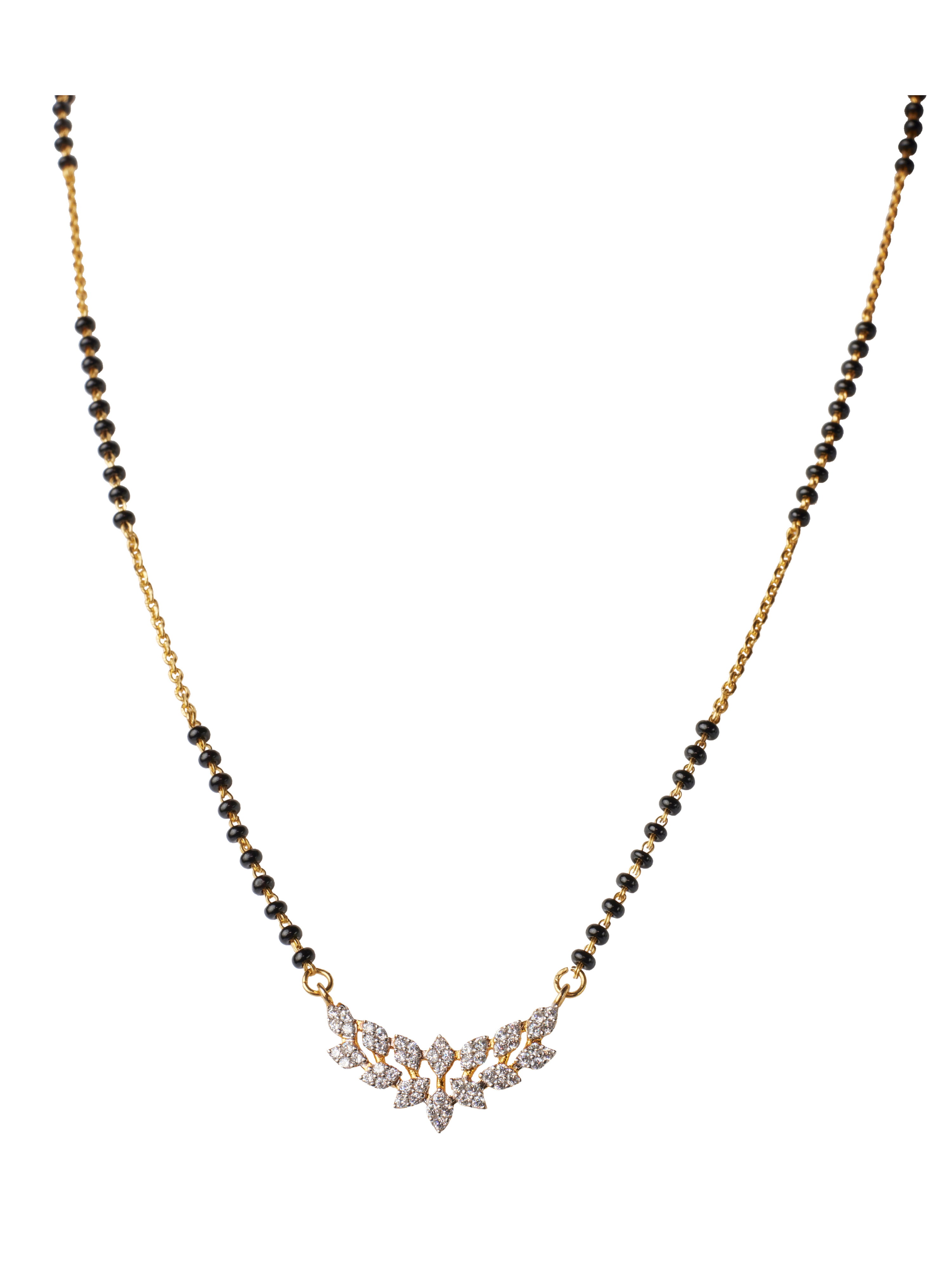 CY Sica Jewellery Cubic Zirconia Leafy Mangalsutra Front 1