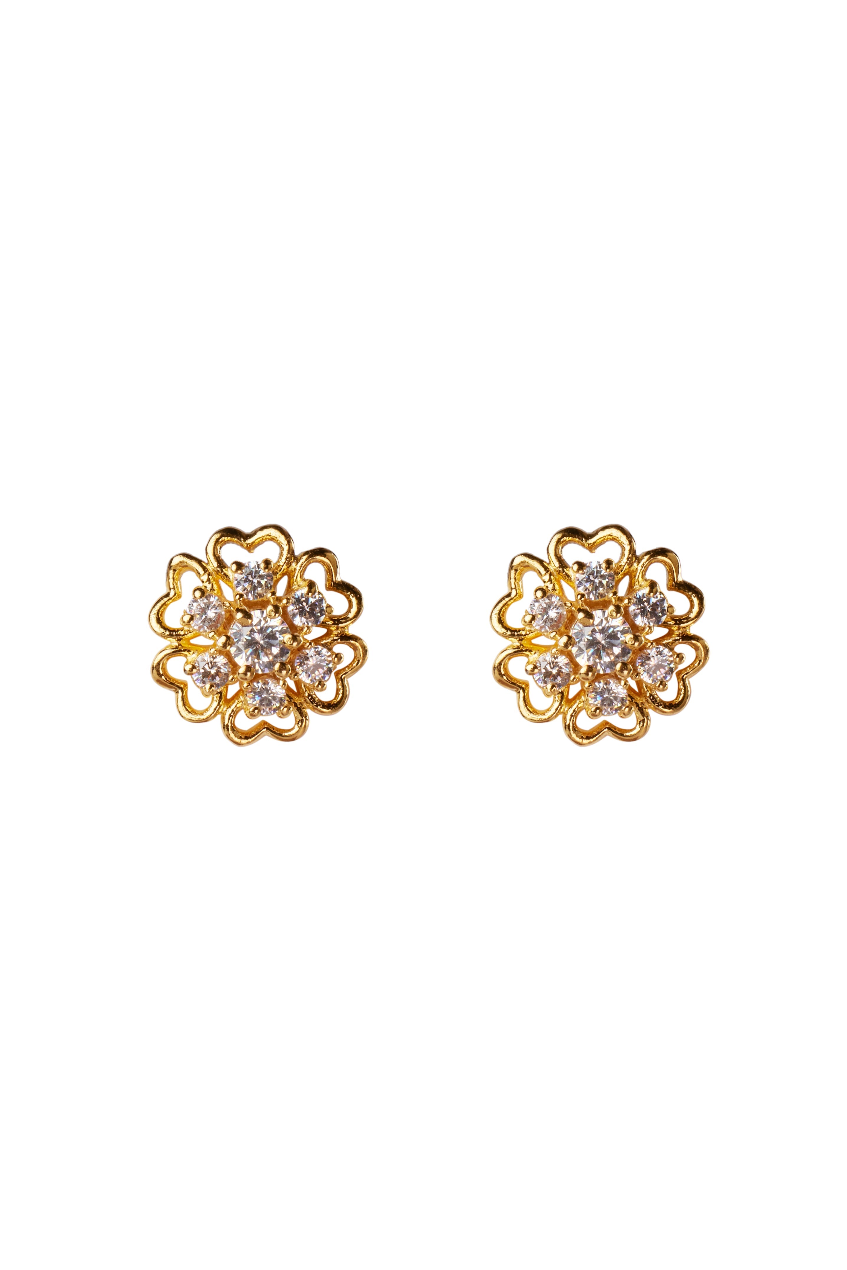 CY Sica Jewellery Cubic Zirconia Love Studs Front 1