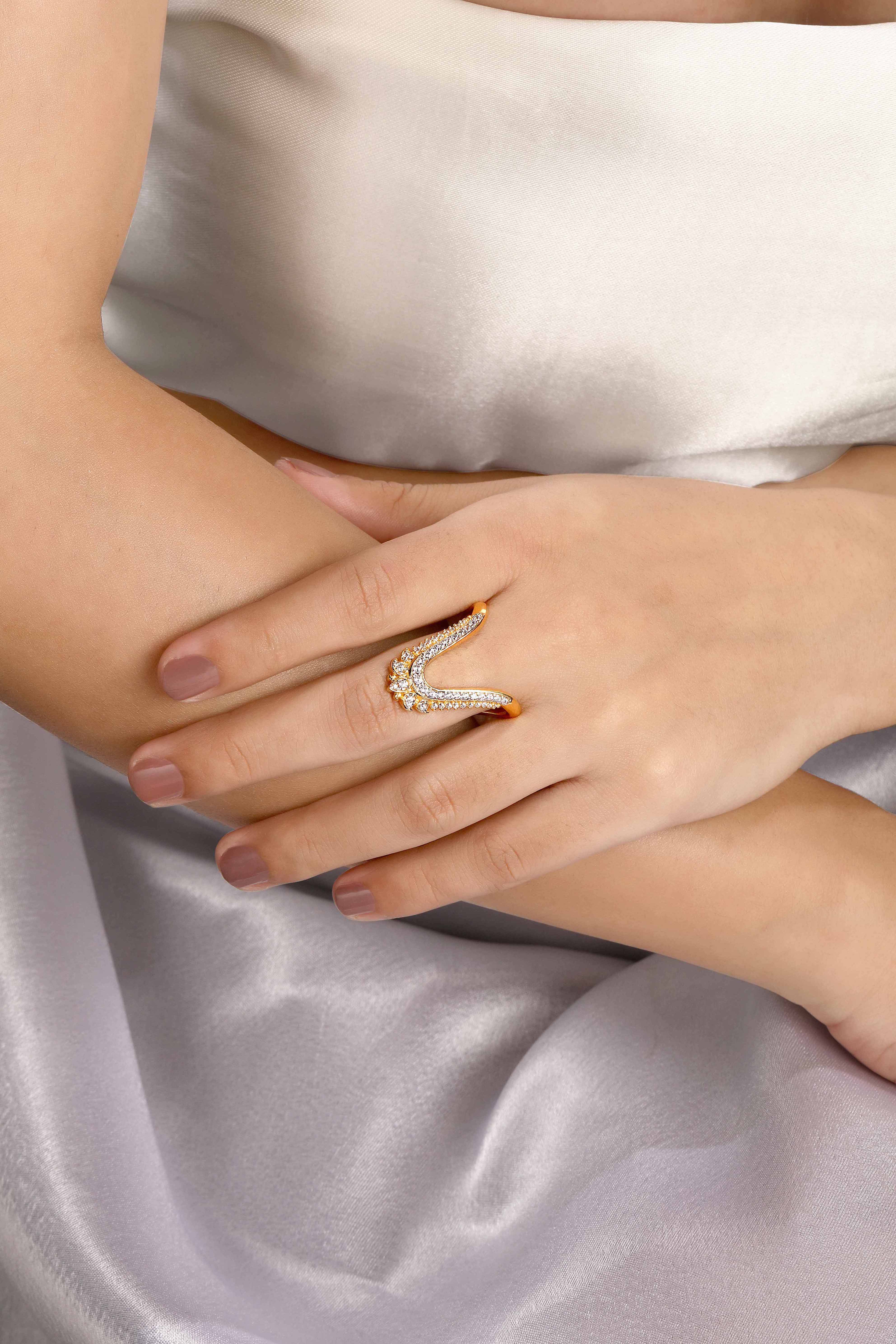 CY Sica Jewellery Cubic Zirconia Padmini Vanki Ring Front 2