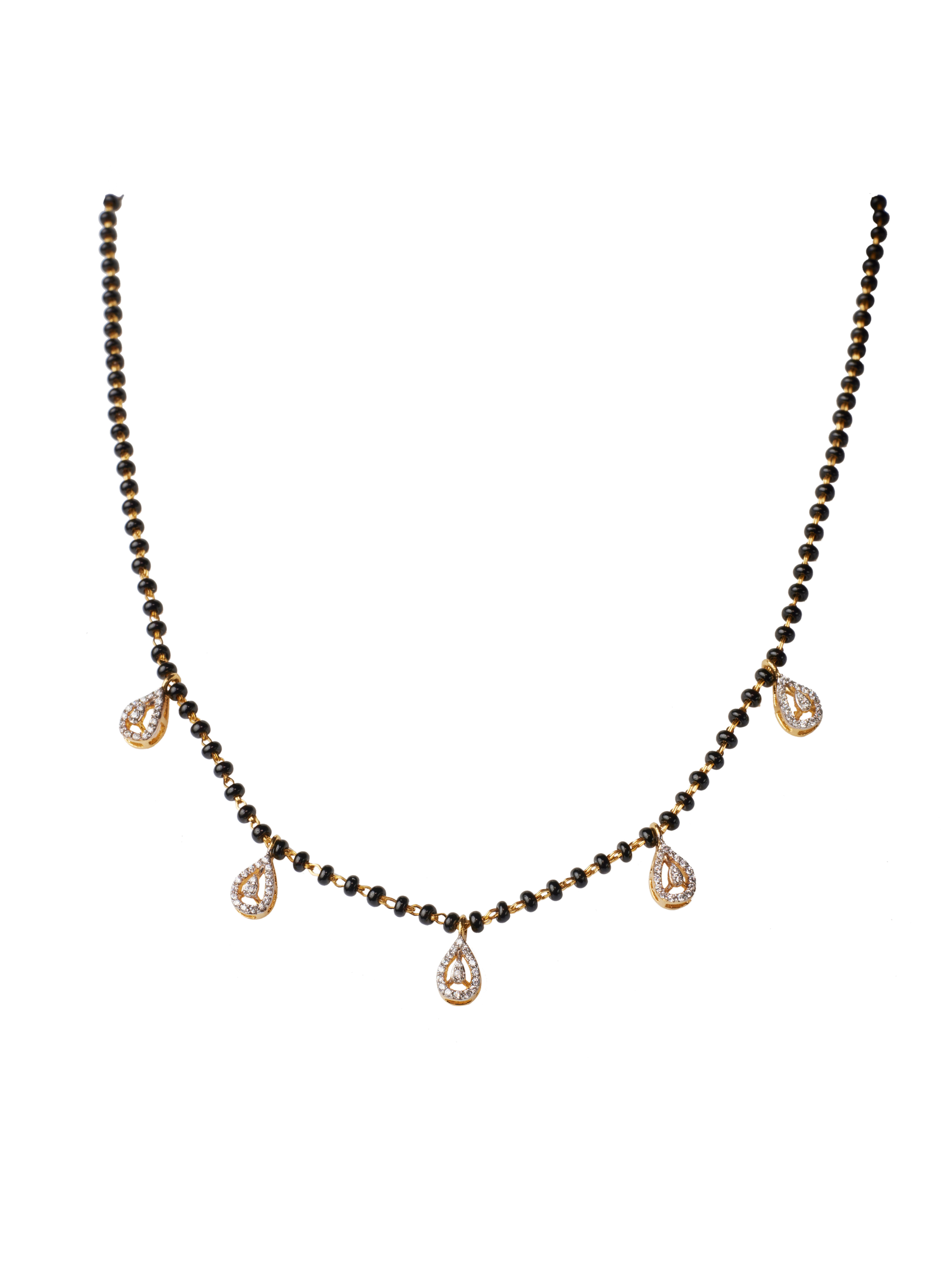 CY Sica Jewellery Cubic Zirconia Raindrop Mangalsutra Front 1