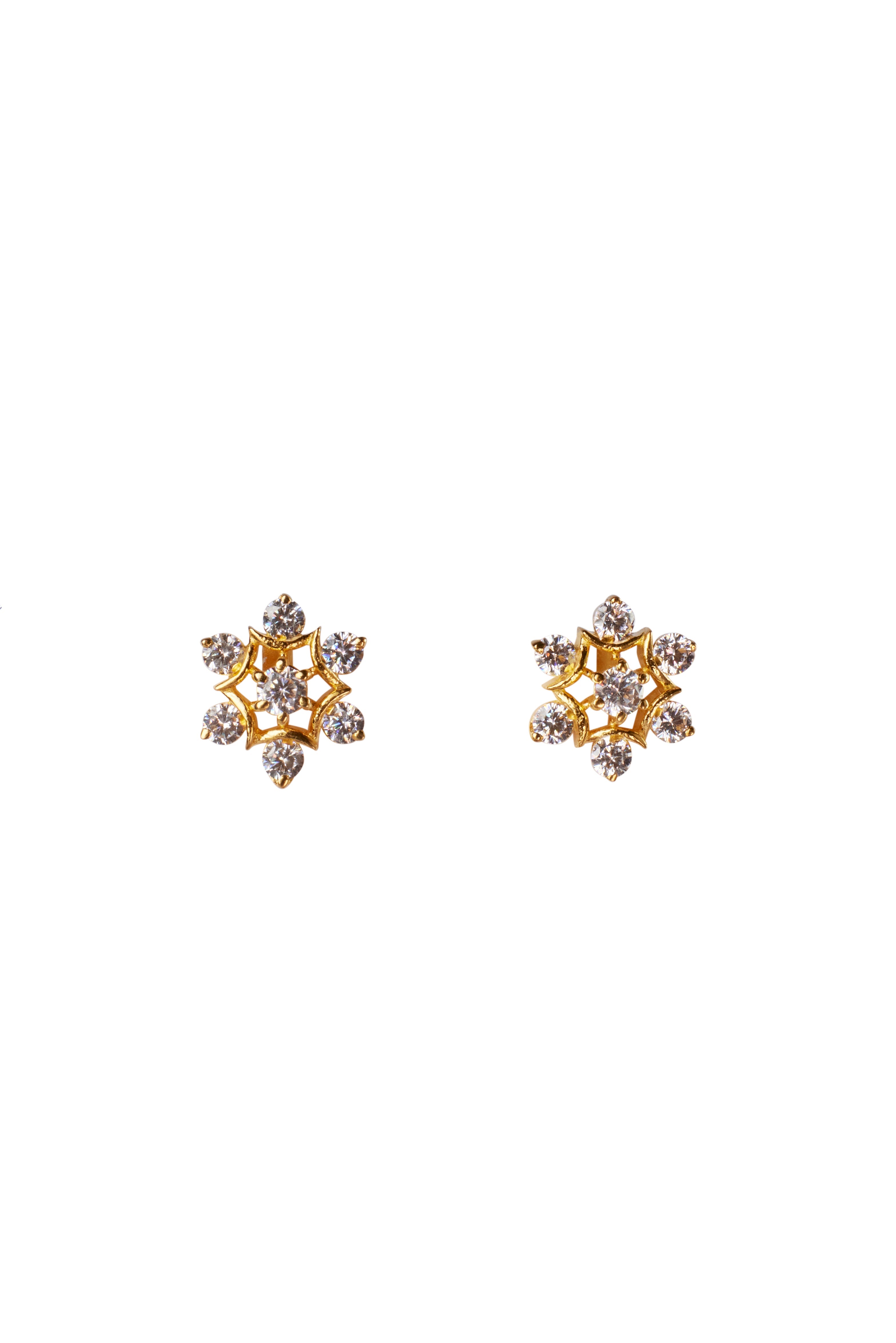 CY Sica Jewellery Cubic Zirconia Star Studs Front 1