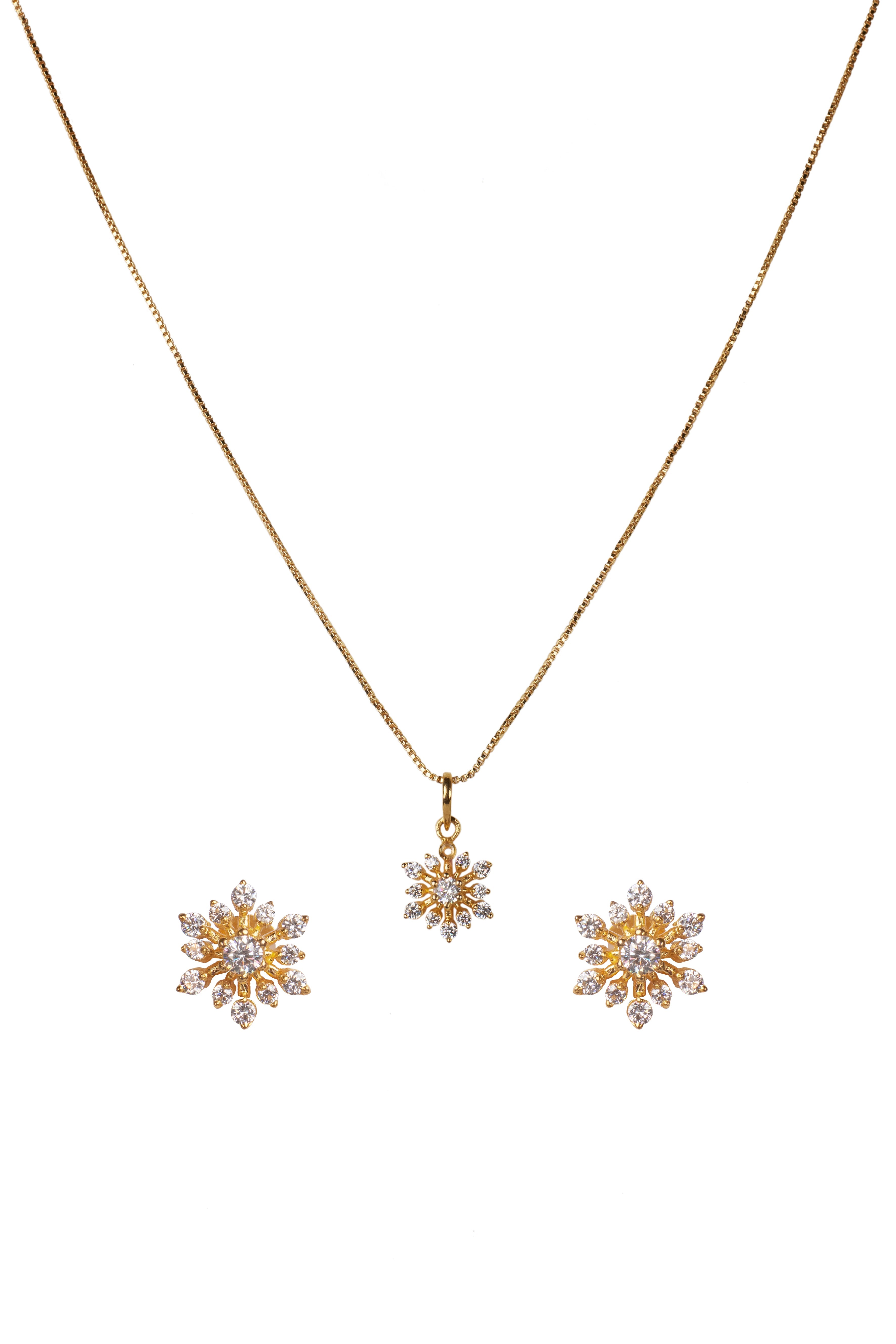 CY Sica Jewellery Cubic Zirconia Starlight Pendant Set Front 1