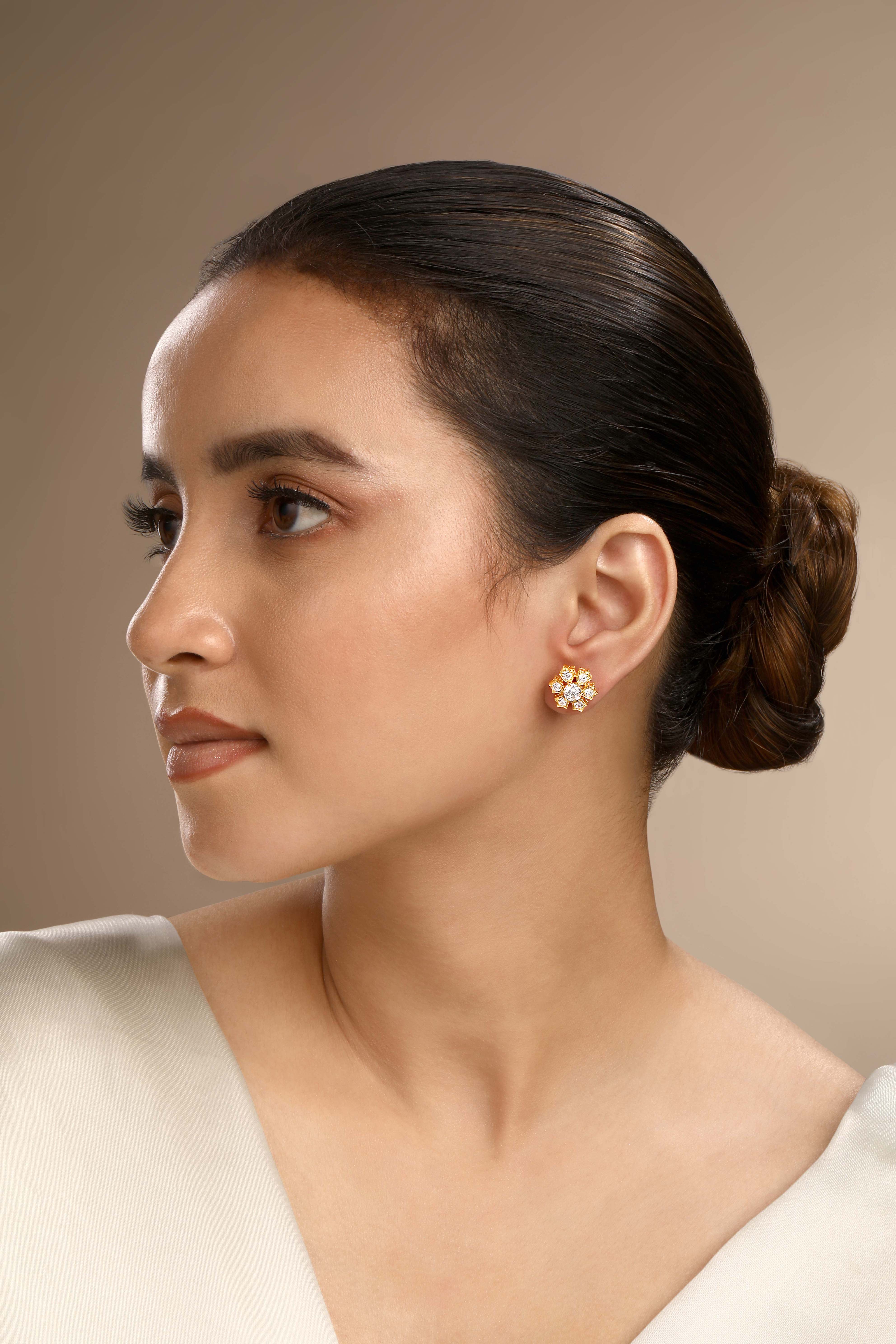 CY Sica Jewellery Cubic Zirconia Trisa Earrings Front 2