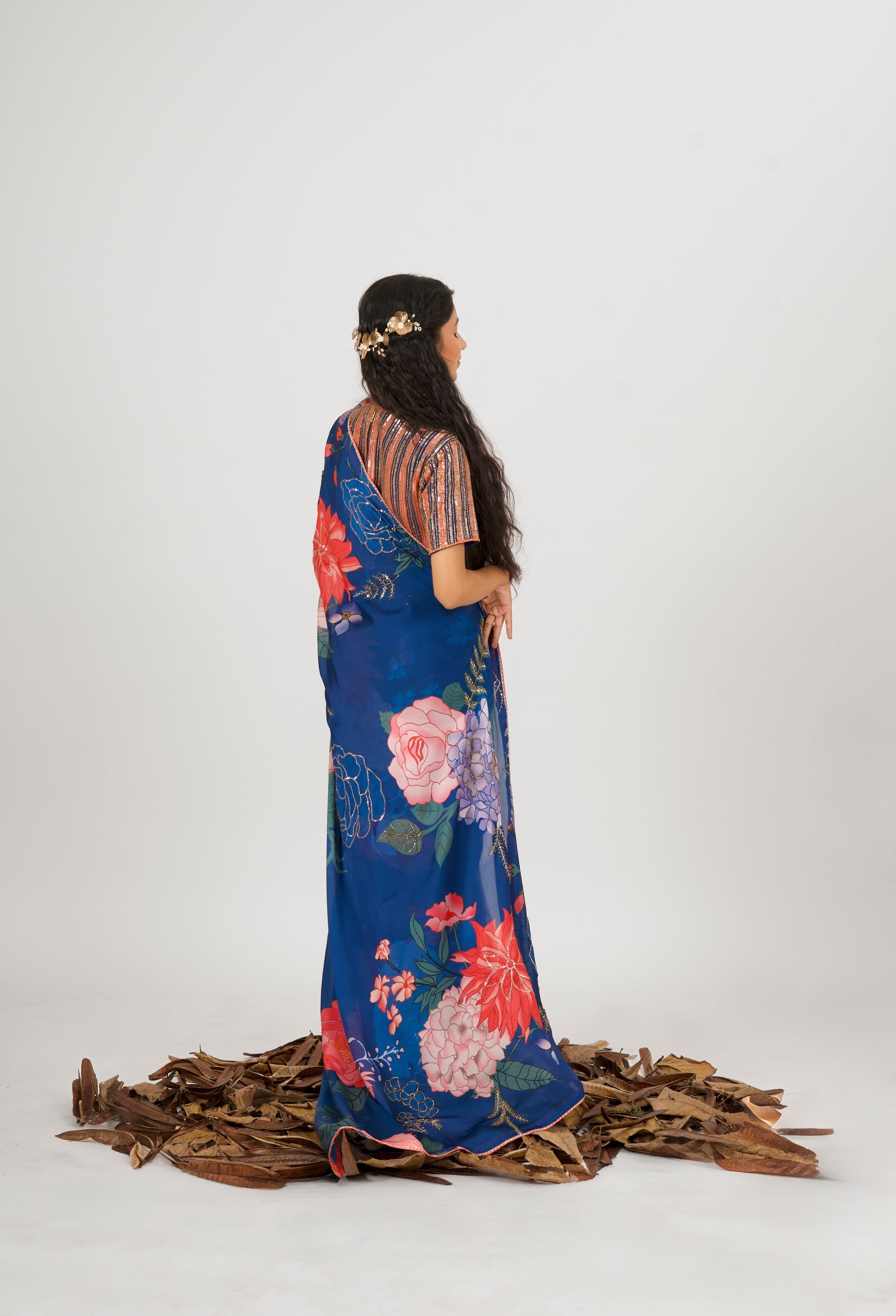 Makha-Navy Blue Saree