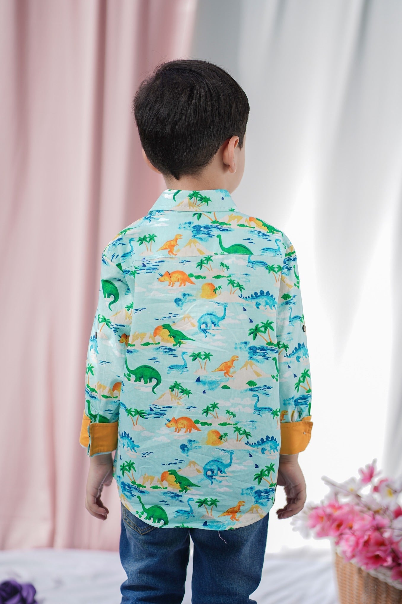"Dino-Roar" Boys Cotton Shirt - CuddlesClothing