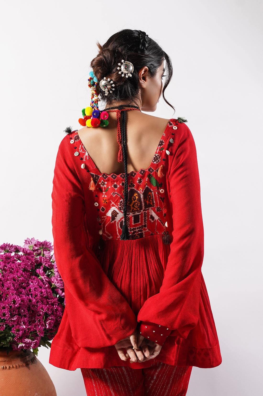 Aashna-Fiery Red Patola Co-Ord Set