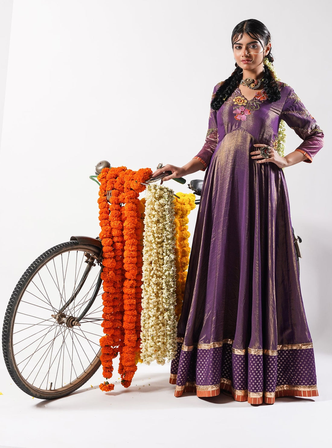 Heer-Purple Aura Embroidered Anarkali Set