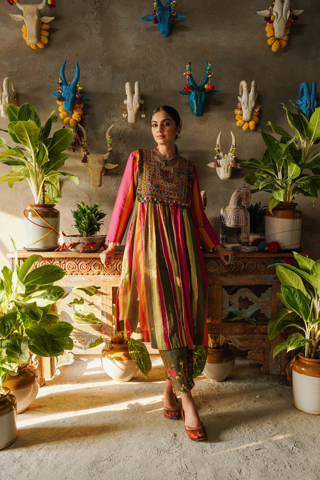 Faizy-Sunshine Yellow Jamdani Kurti Set