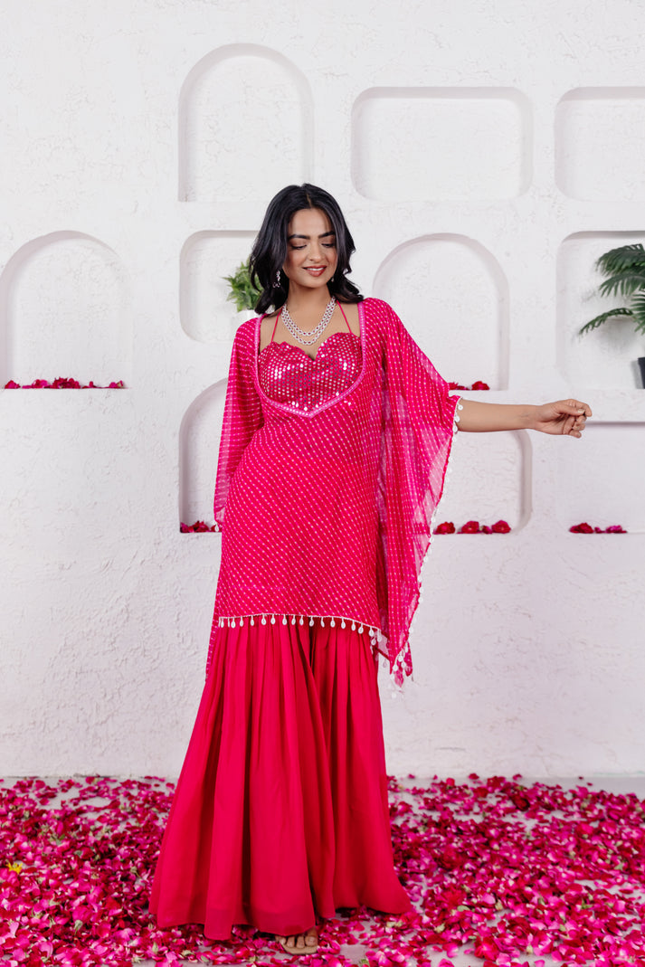 CY Deasha India Myra Pink Mothra Co-Ord Set Front 2