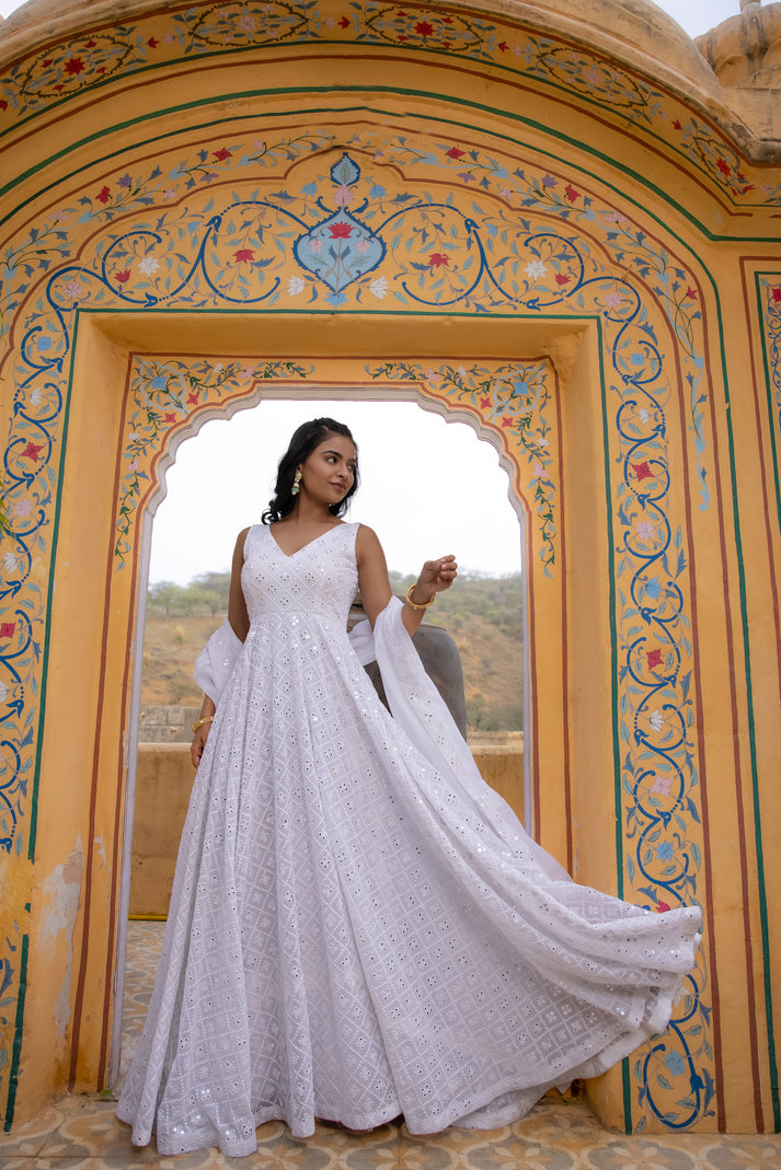 CY Deasha India Nithya Chikankari Lehenga Set Front 1