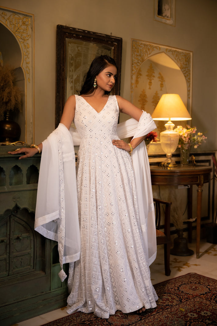 CY Deasha India Nithya Chikankari Lehenga Set Front 3