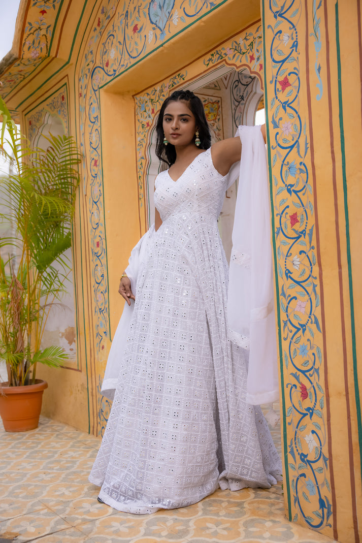 CY Deasha India Nithya Chikankari Lehenga Set Front 4