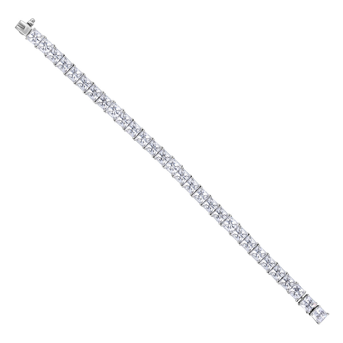 CY Diosa Paris Princess Cut White Swarovski Zirconia Solitaire Bracelet Front 2