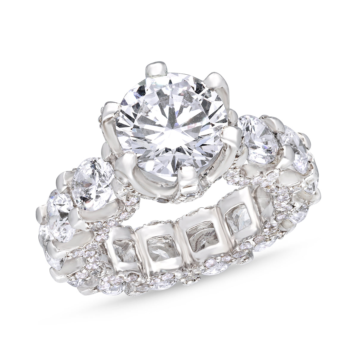 CY Diosa Paris Round Cut Swarovski Zirconia Solitaire Ring Front 2