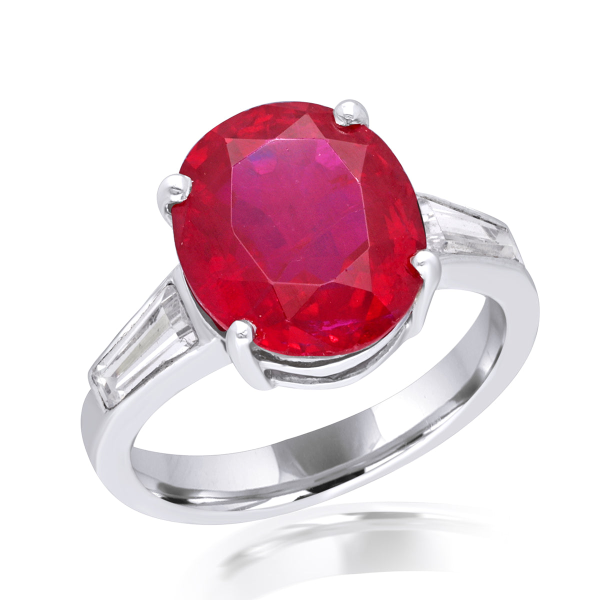 CY Diosa Paris Synthetic Round Cut Ruby And White Swarovski Zirconia Classic Ring Front 2