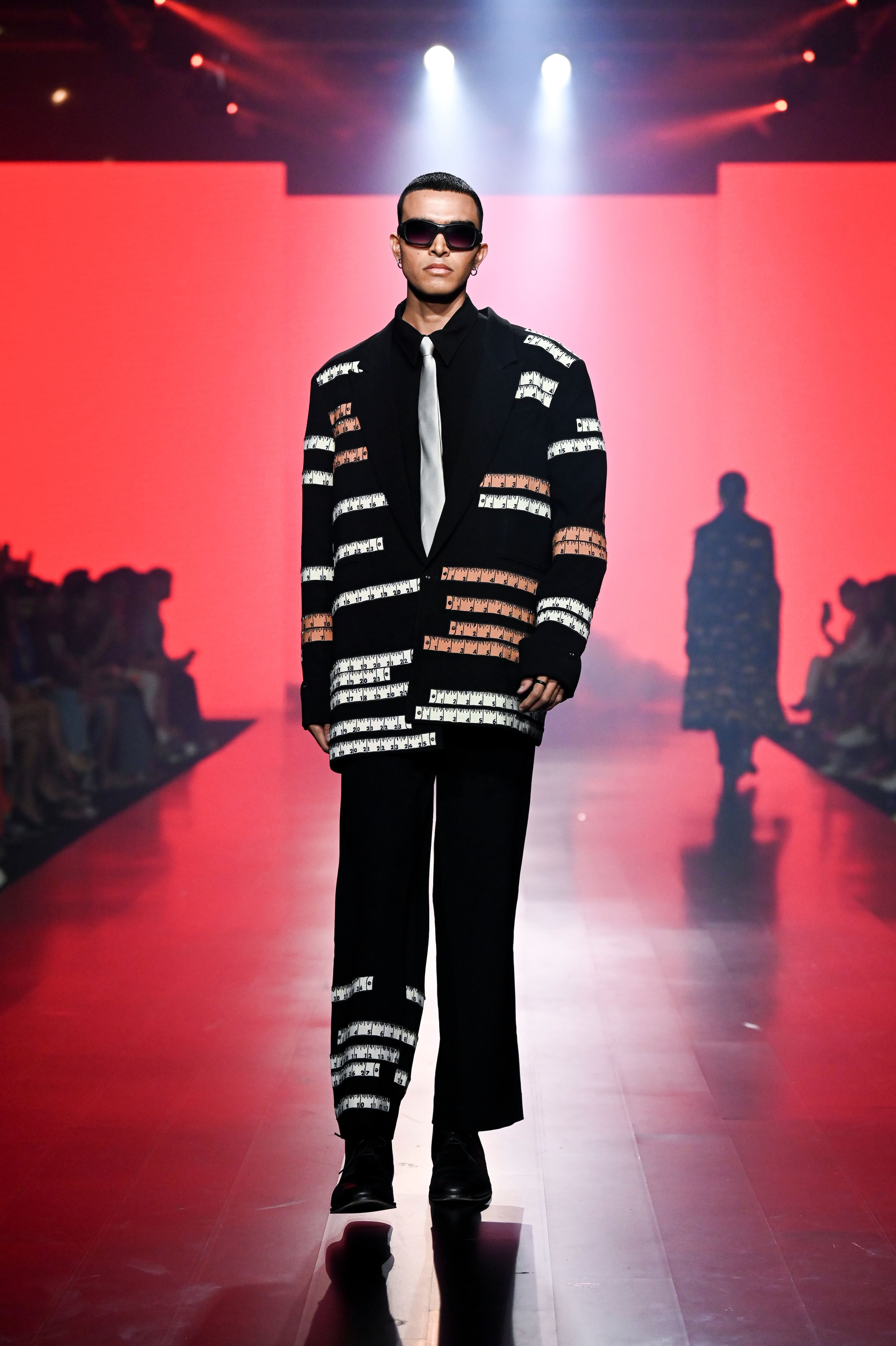 Measuring Tape Blazer With Matching Pants And Shirt