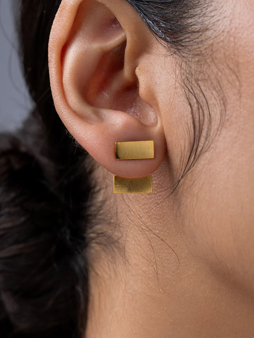 Golden Biscuit Drop Earrings