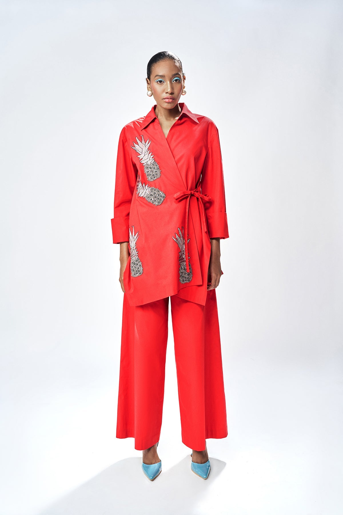FLARED PANTS OF ( PINEAPPLE CROSS SHIRT )