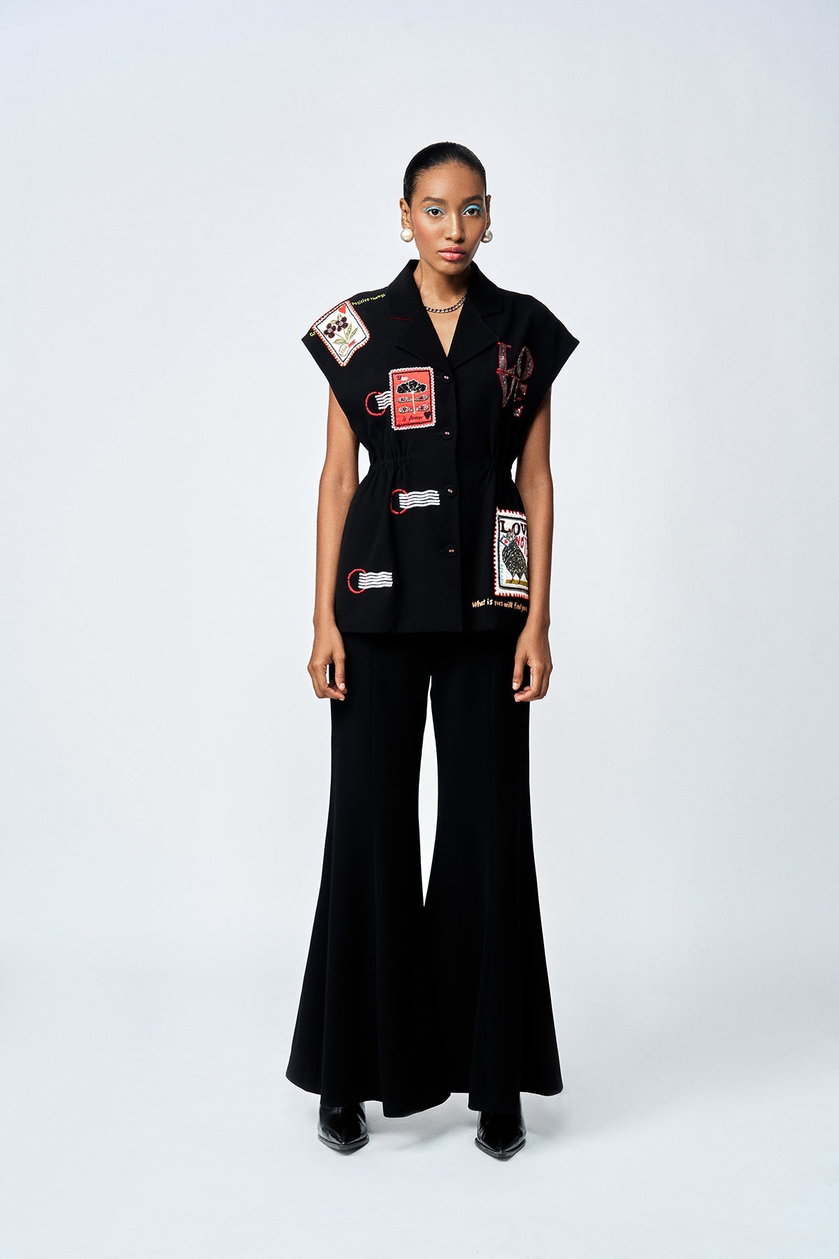 Yami Gautam in STAMP ROBE JACKET WITH BELL BOTTOM PANTS