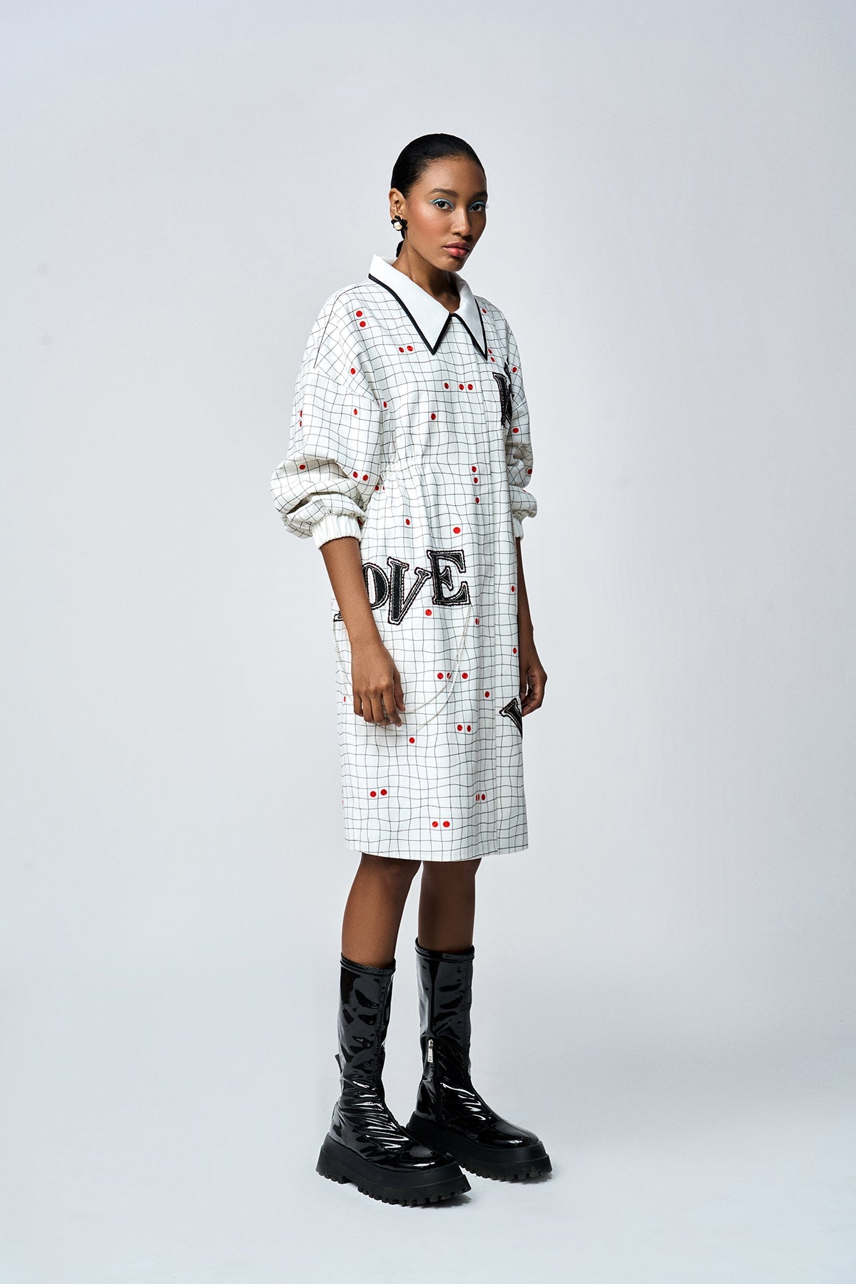 LOVE CHECKS PARKA DRESS