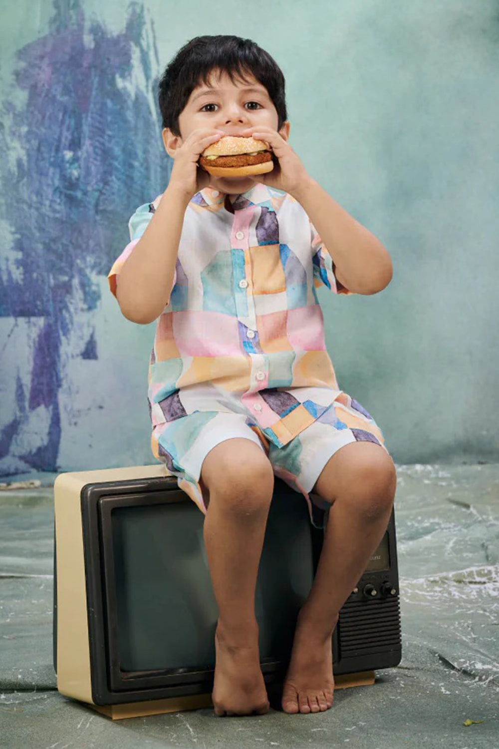 GEOMETRIC PRINT BOYS CORD SET