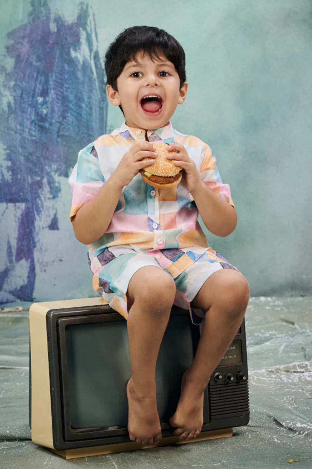 GEOMETRIC PRINT BOYS CORD SET