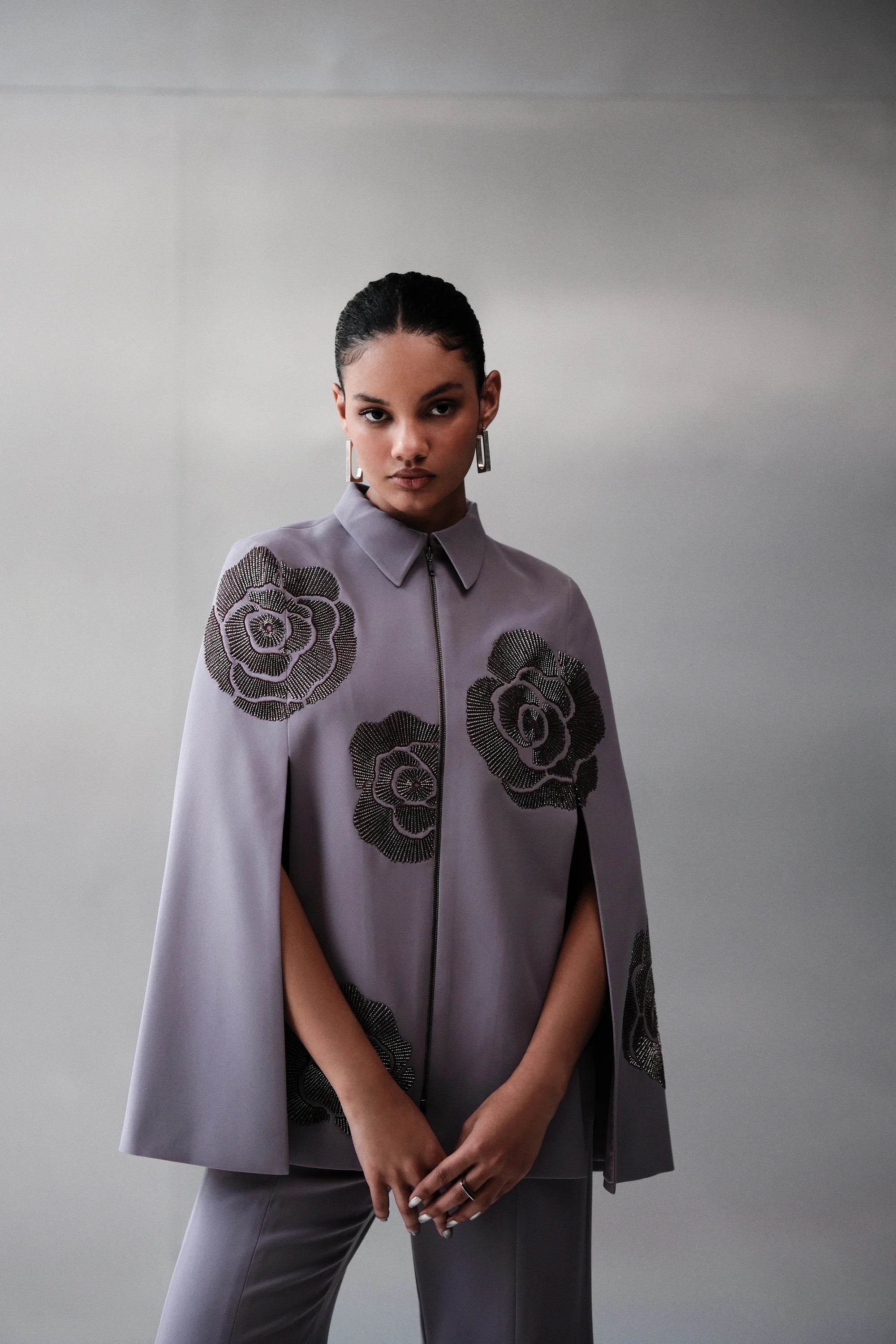 BELL BOTTOM PANTS OF ( GEOMETRIC ROSES CAPE )