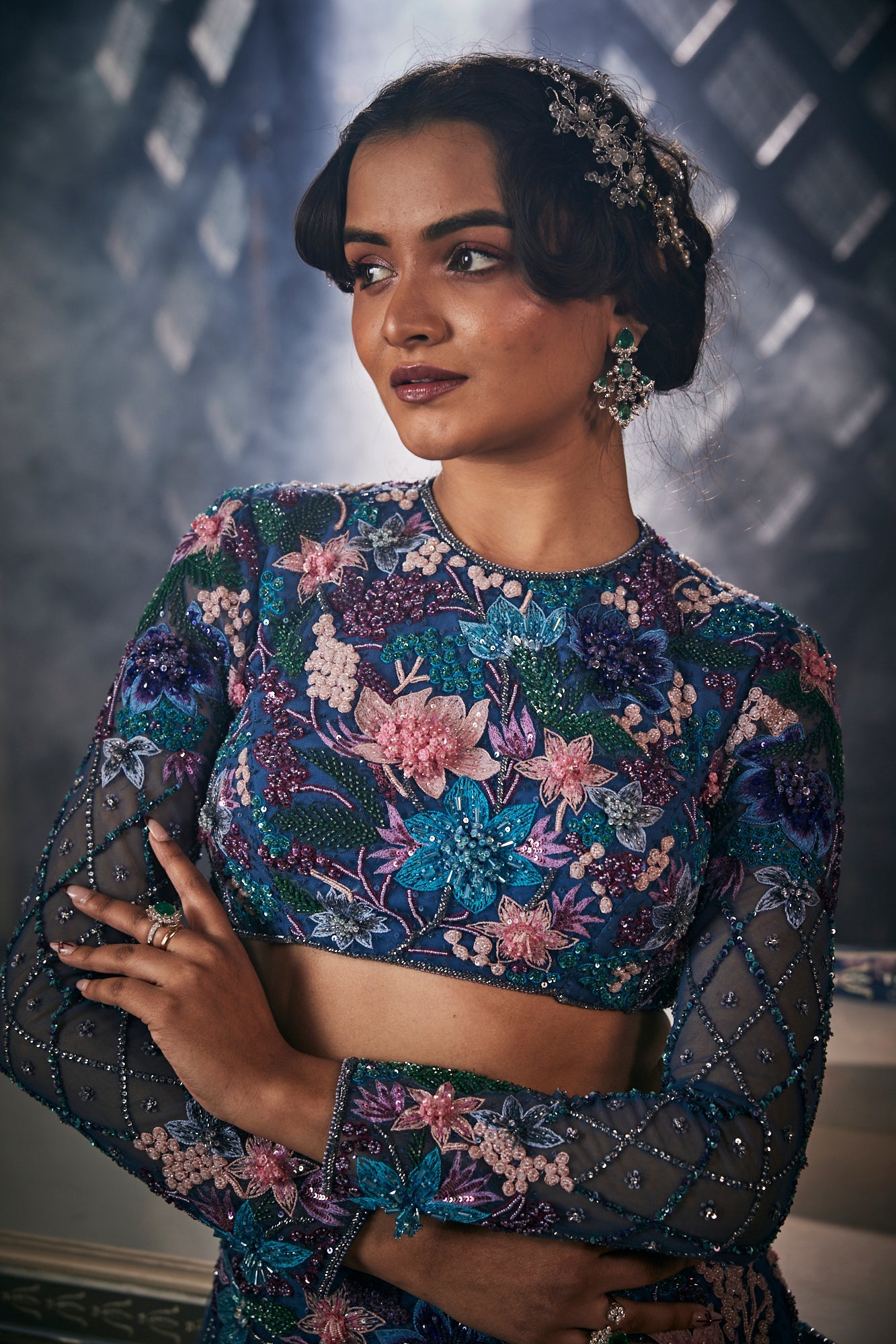 CY Amit GT Fleur de Printemps Embroidered Gown Closeup 1