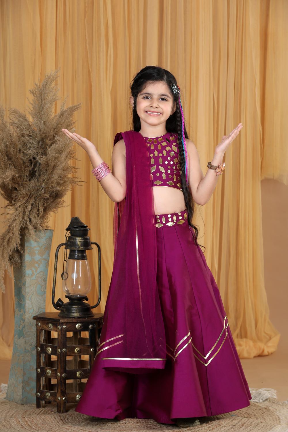 Lehanga With Leather Work