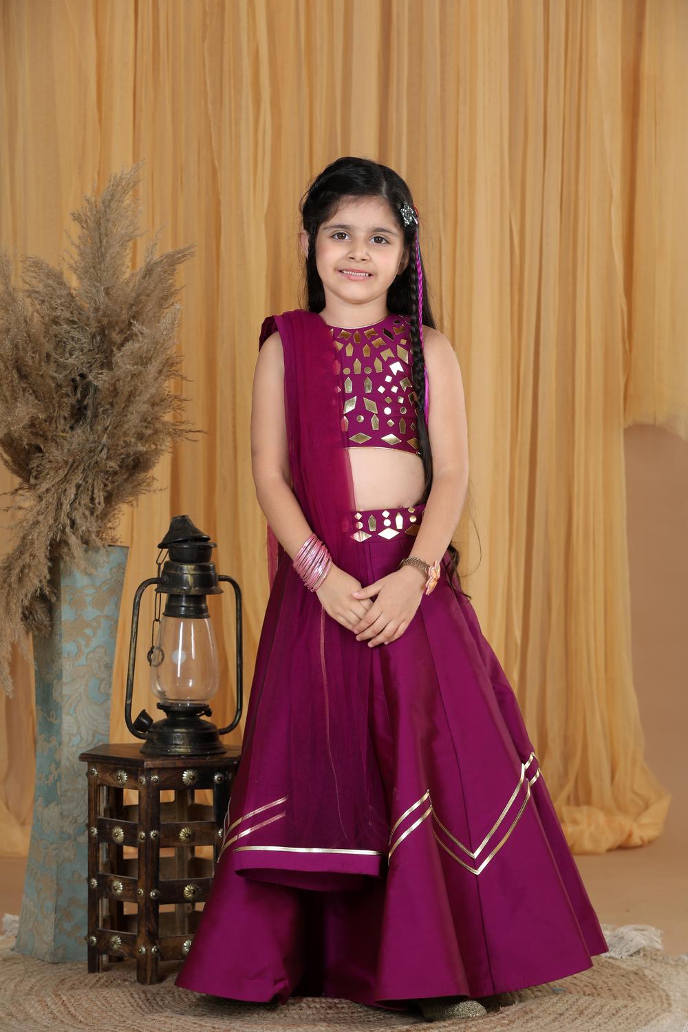 Lehanga With Leather Work