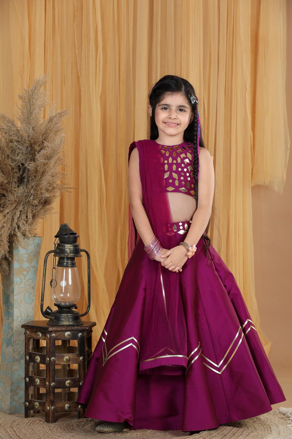 Lehanga With Leather Work