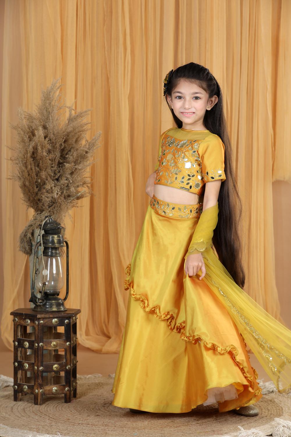 Lehanga With Mirror Work