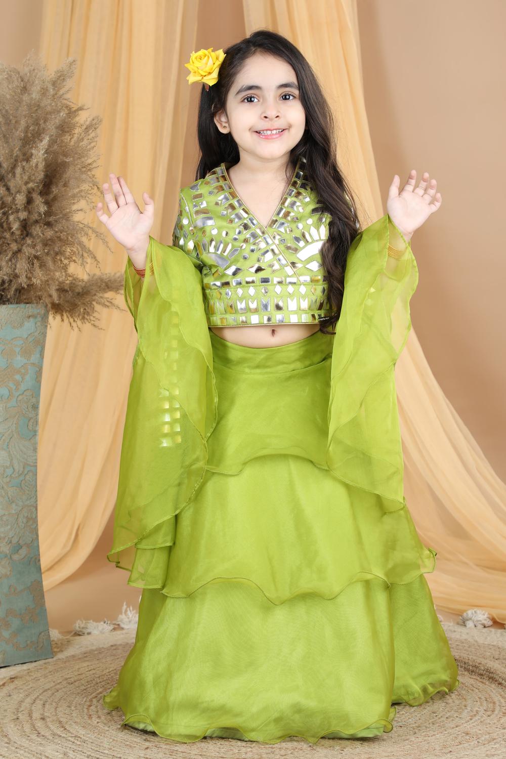 Lehenga With Blouse With Leather Work