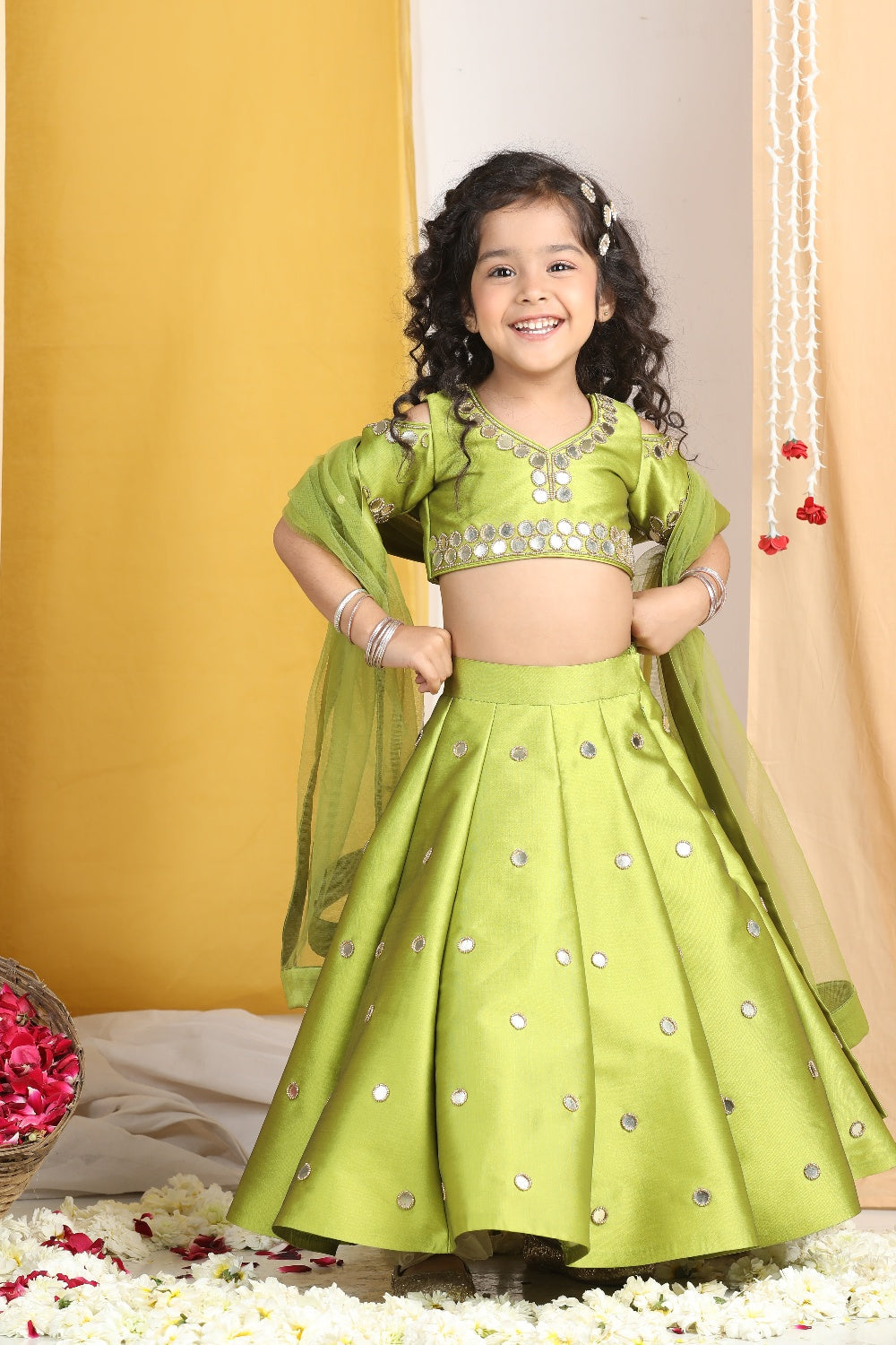 Mirror Work Lehanga N Blouse Work With Duppatta