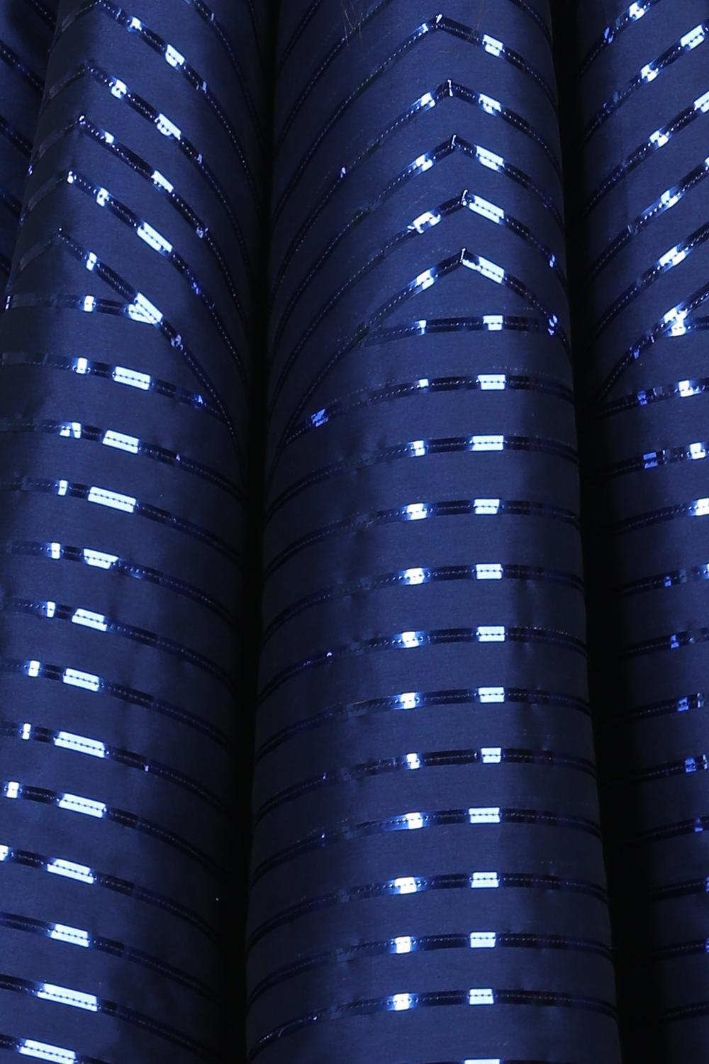 Glossy Taping Embllished Gown