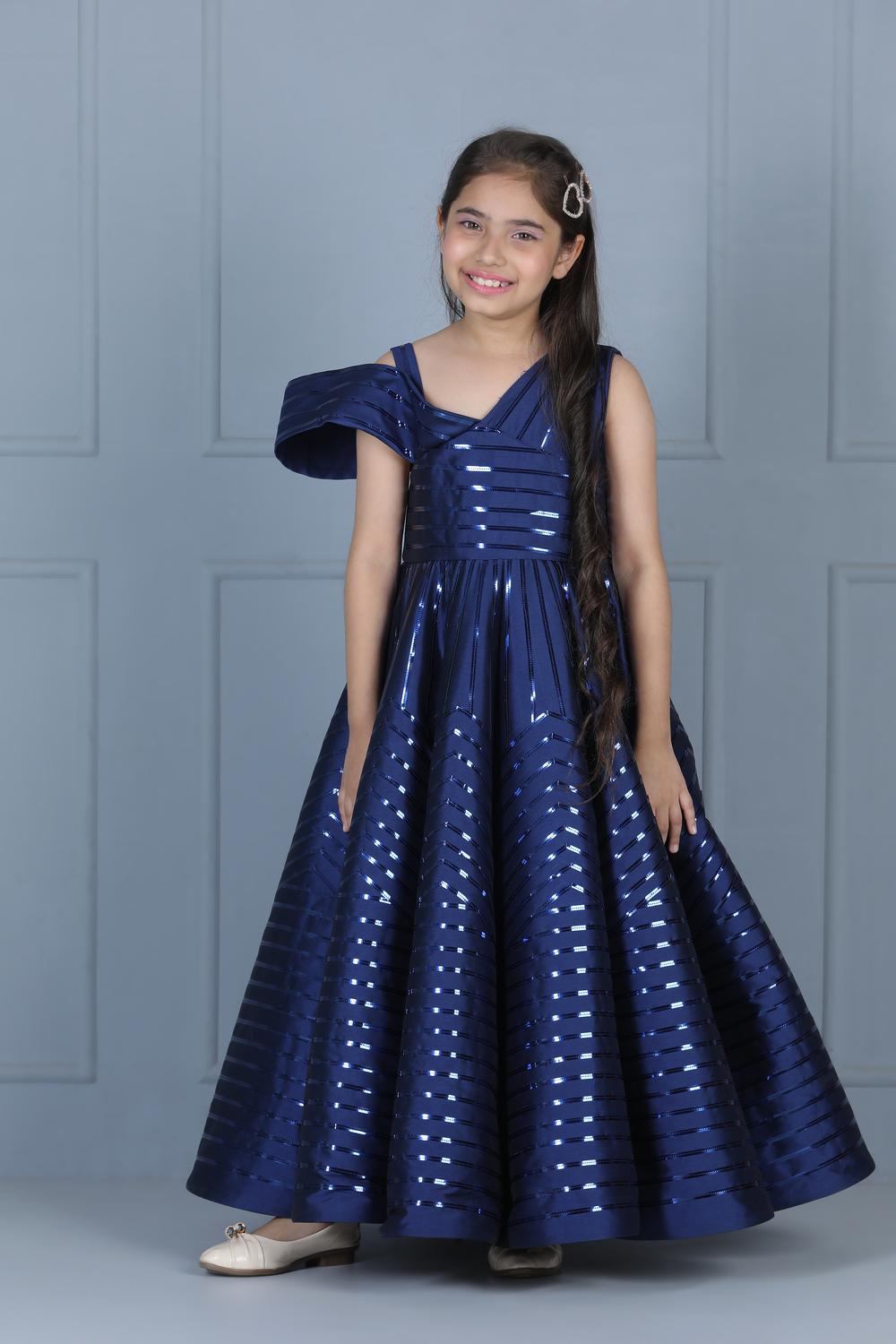 Glossy Taping Embllished Gown