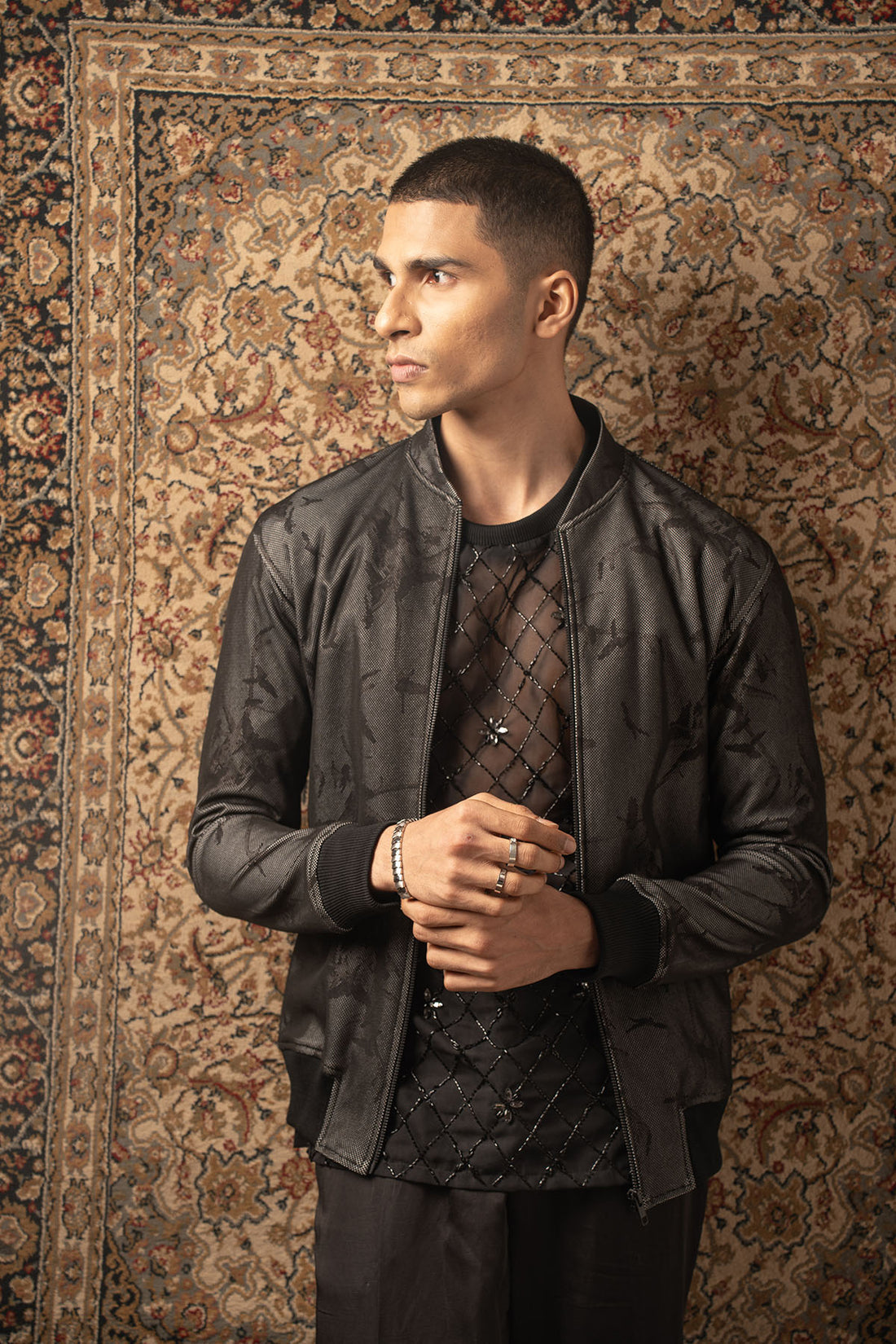 Silk Embroidered jacket Set