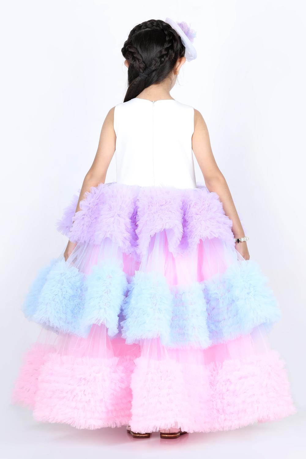 Unicorn Dress With Golden Eyebrow Embroidery