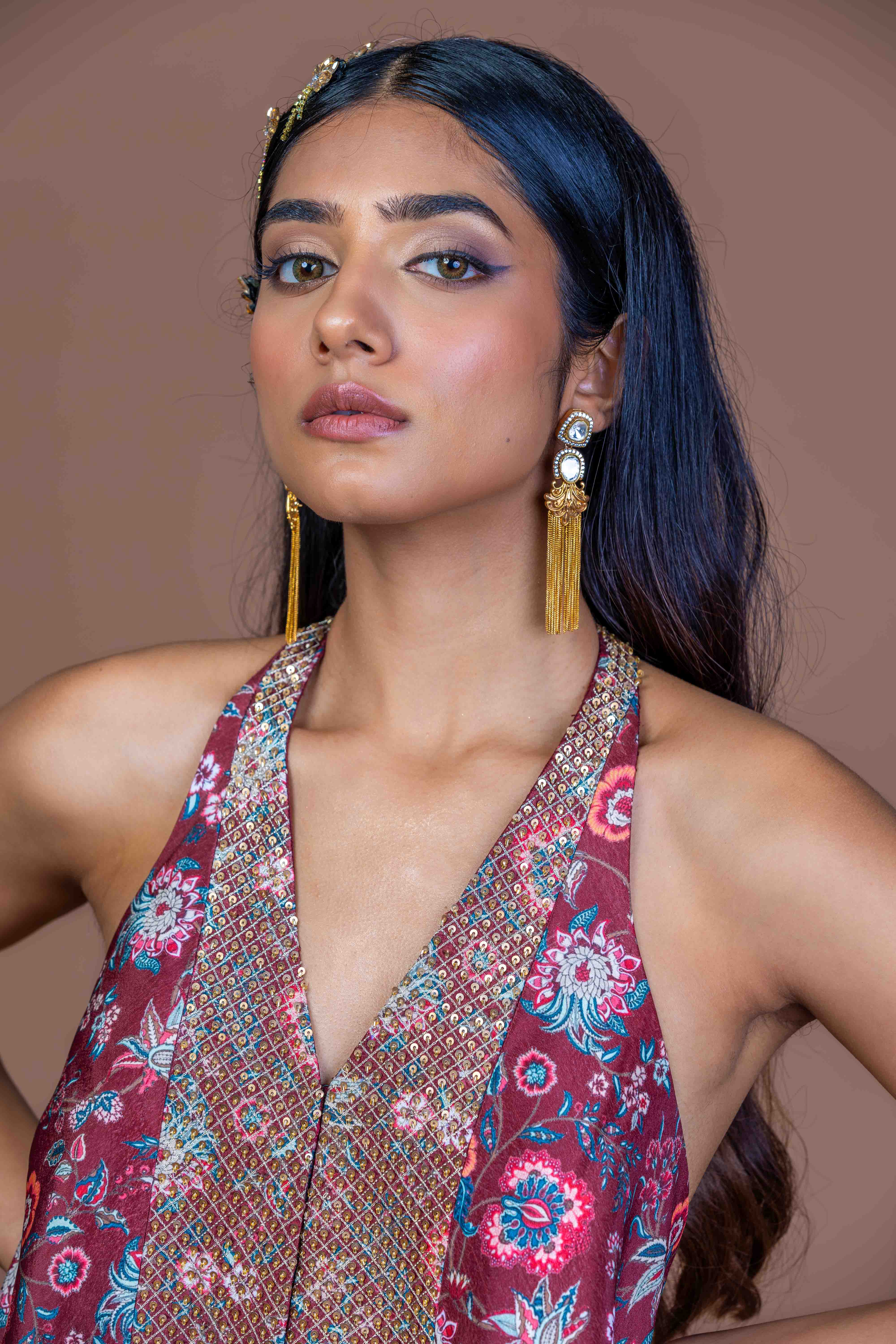 Garnet Glimmer Halter Coord Set