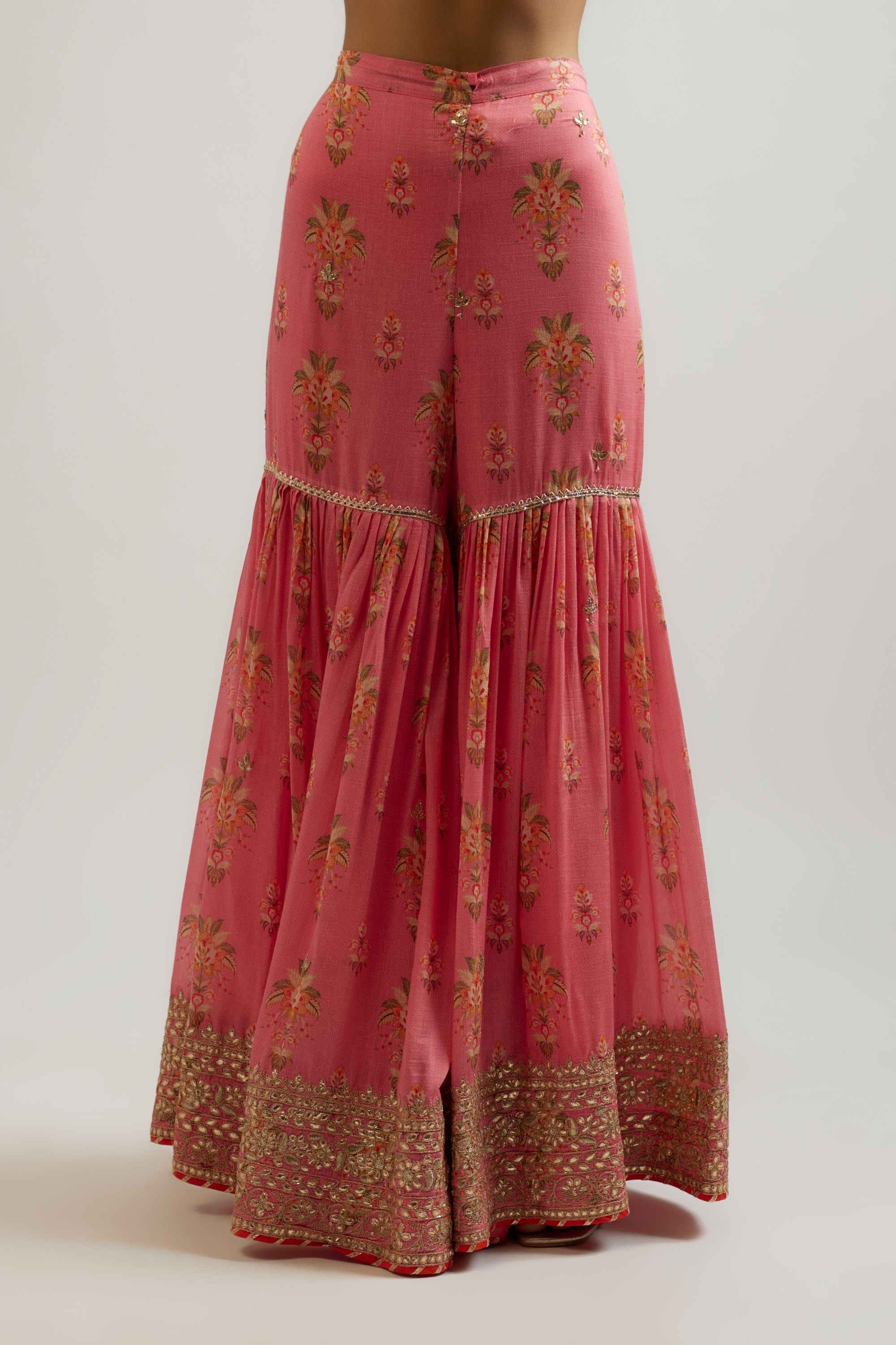 CY Gopi Vaid Advika Strappy Pink Sharara Set Closeup 2