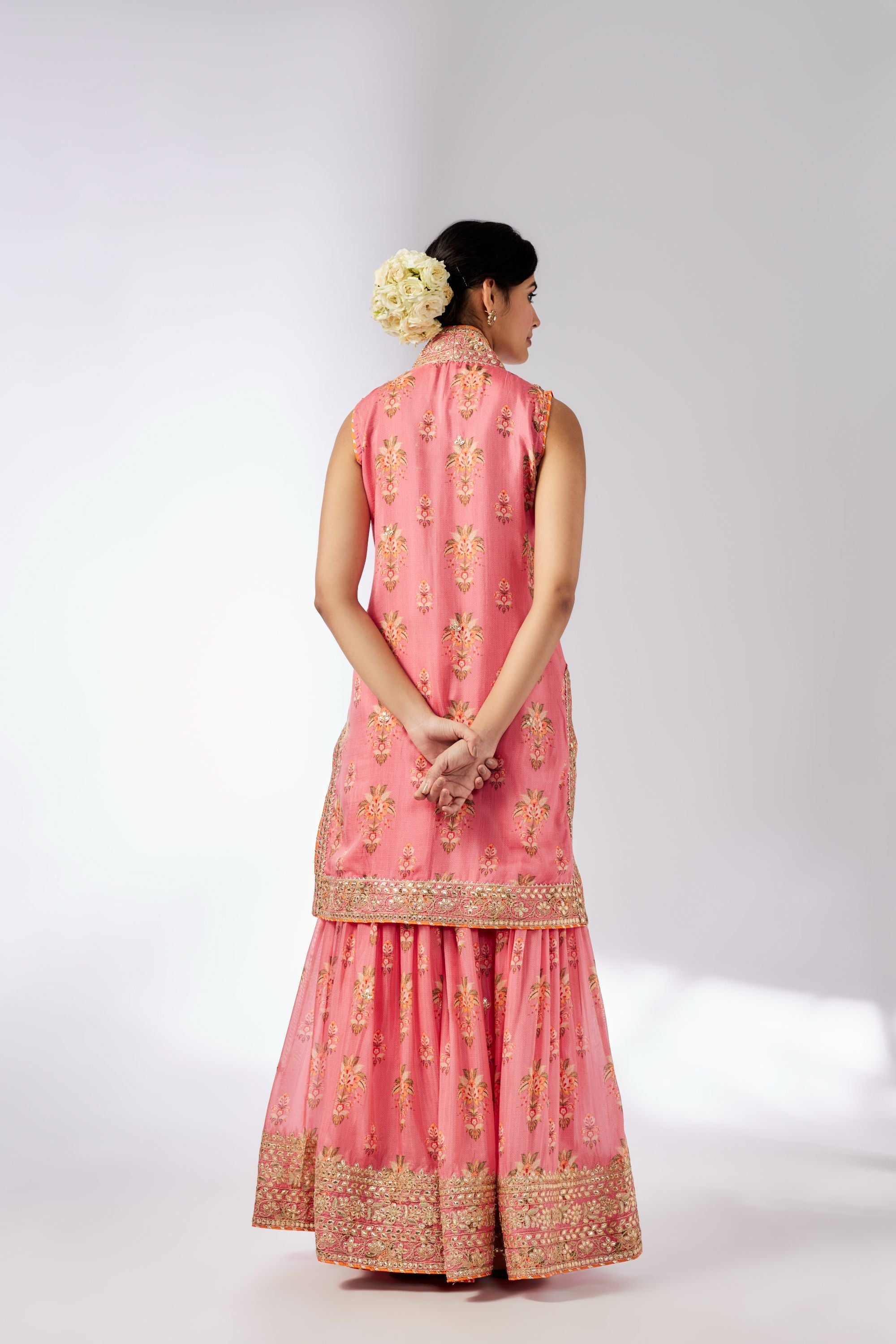 CY Gopi Vaid Driti Sleeveless Pink Sharara Set Back 1