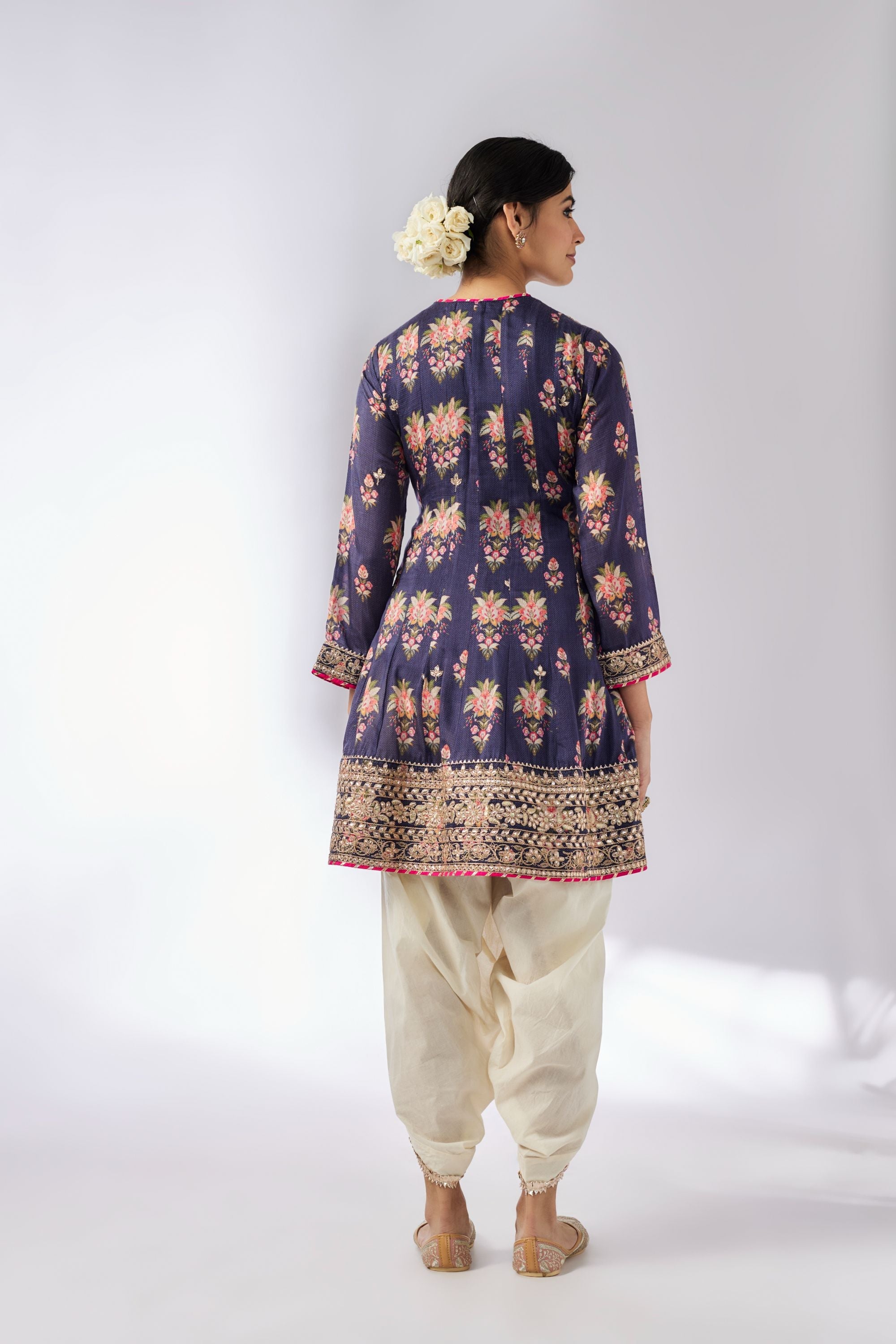 CY Gopi Vaid Ekta AG Navy Dhoti Set Back 1