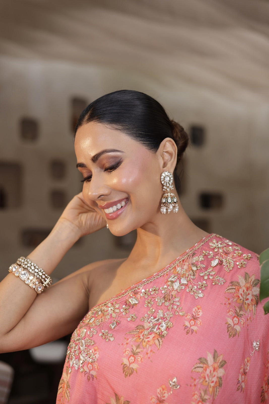 CY Gopi Vaid Elena Pink Pant Set Closeup 2